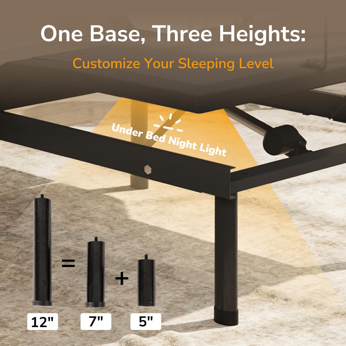 Emerspring Split King Adjustable Bed Frame + 10 Inch Gel Memory Foam Mattress,Wireless Remote and Massage & Head and Foot Incline,CertiPUR-US Certified & Fiberglass Free,Zero Gravity