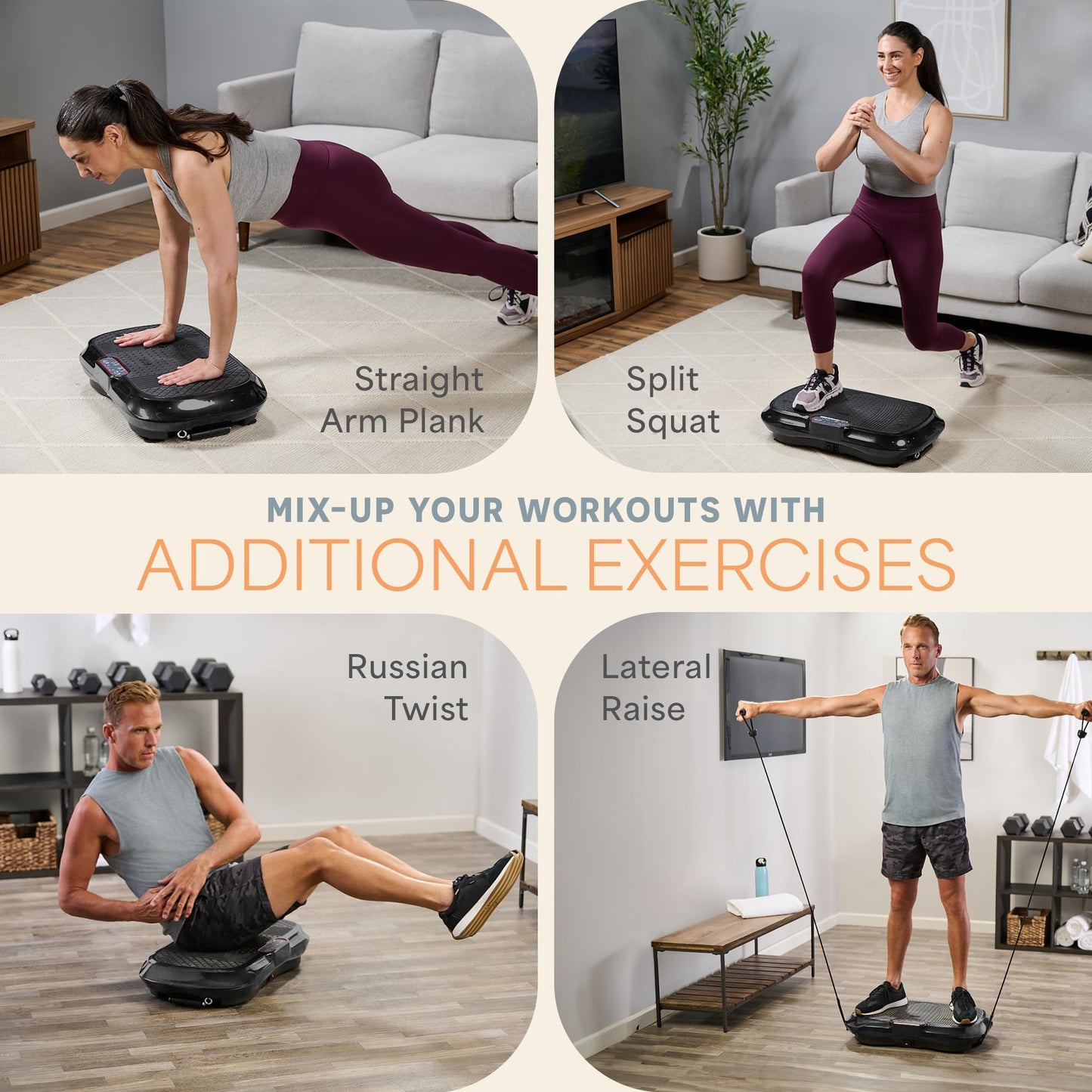 Lifepro Waver Vibration Plate Exercise Machine – High-Intensity Vibration Plate for Lymphatic Drainage – Full-Body Workout Vibrating Platform with Loop Bands – Fitness Equipment for Strength & Toning