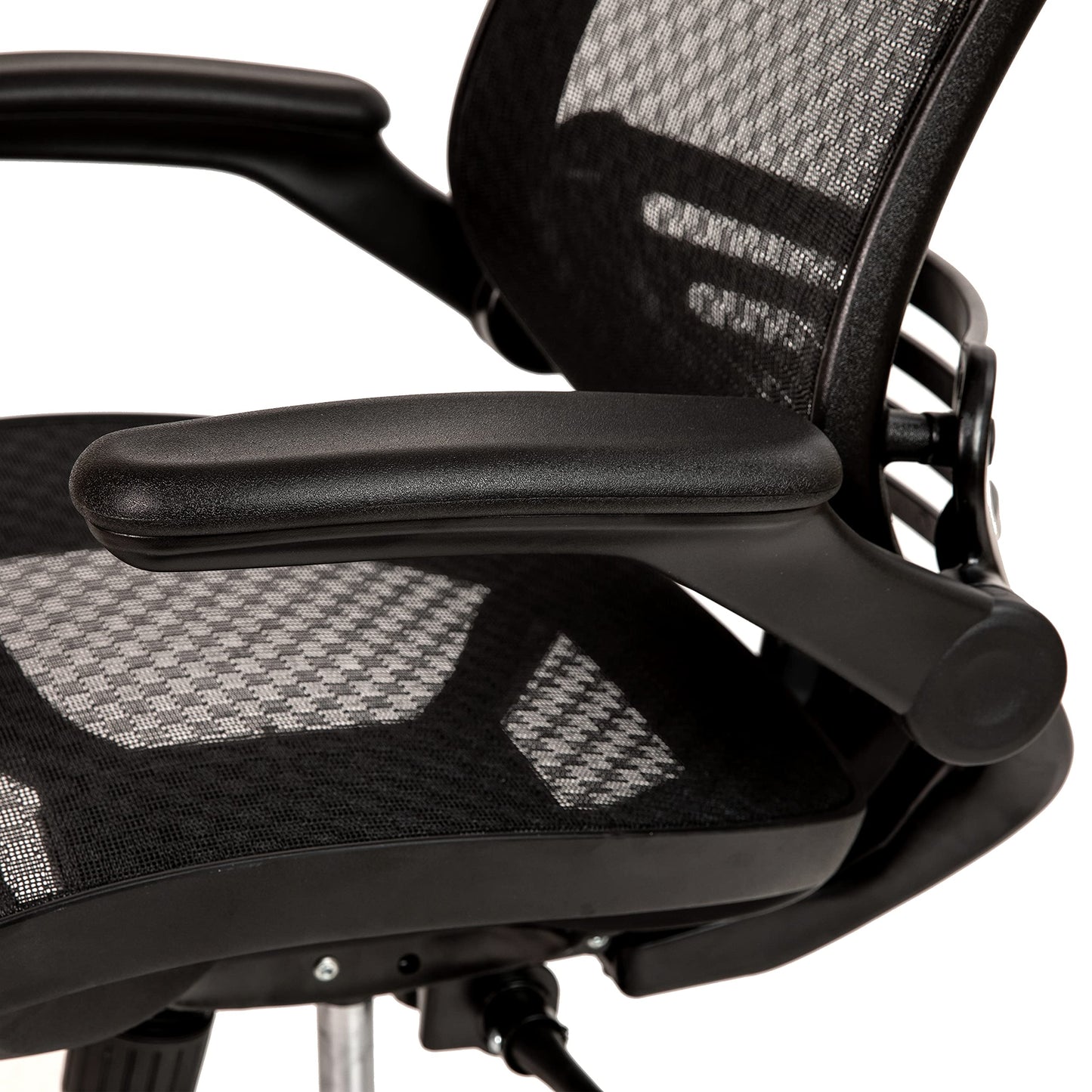 Flash Furniture Warfield Mid-Back Transparent Black Mesh Executive Swivel Office Chair with Black Frame and Flip-Up Arms
