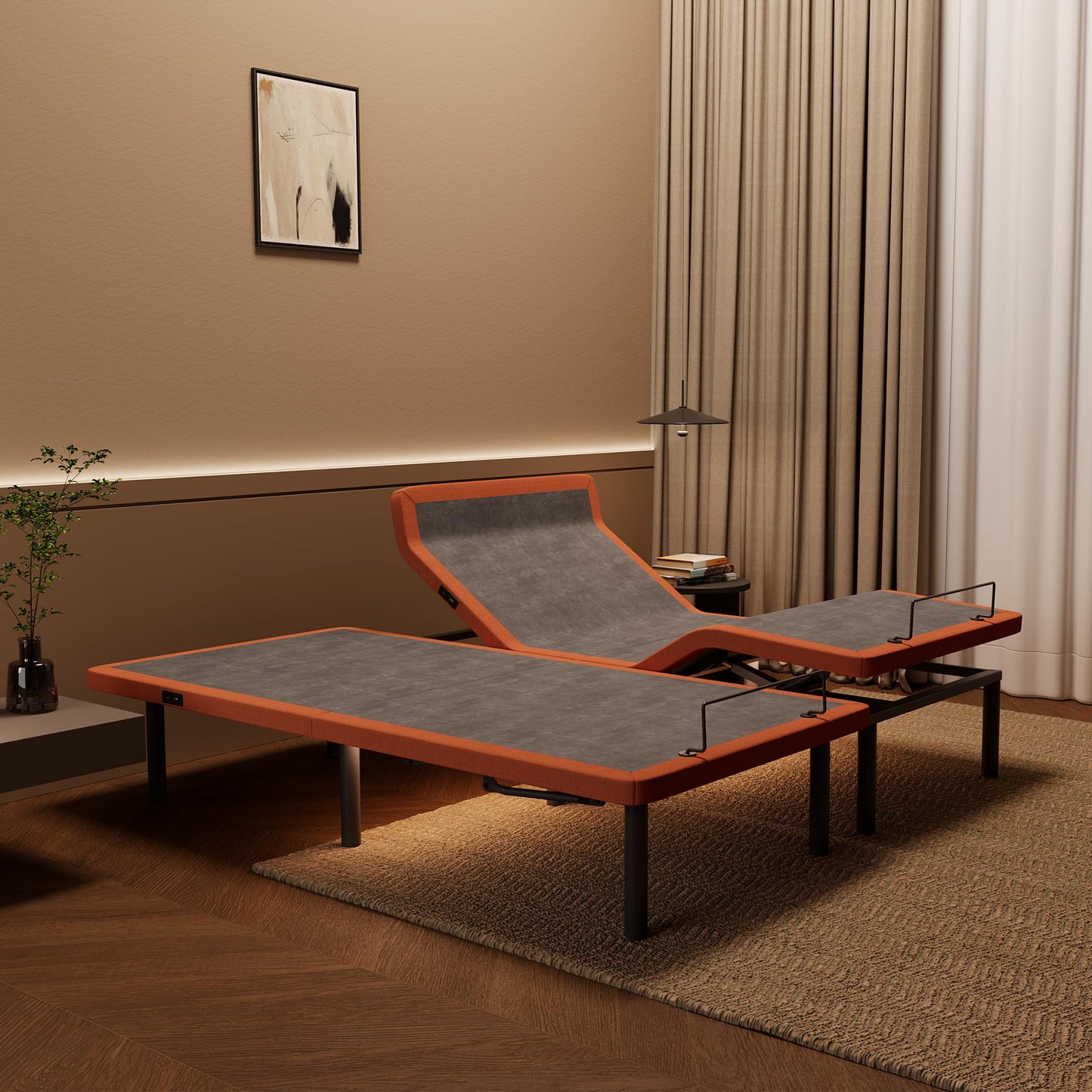 ESHINE Adjustable Bed Frame - Split King Bed Base with Massage, Pillow-tilt, Smart APP Control, Ergonomic Incline, Zero Gravity, Dual USB Port, Under Bed Light, Wireless Remote, 5000 Series
