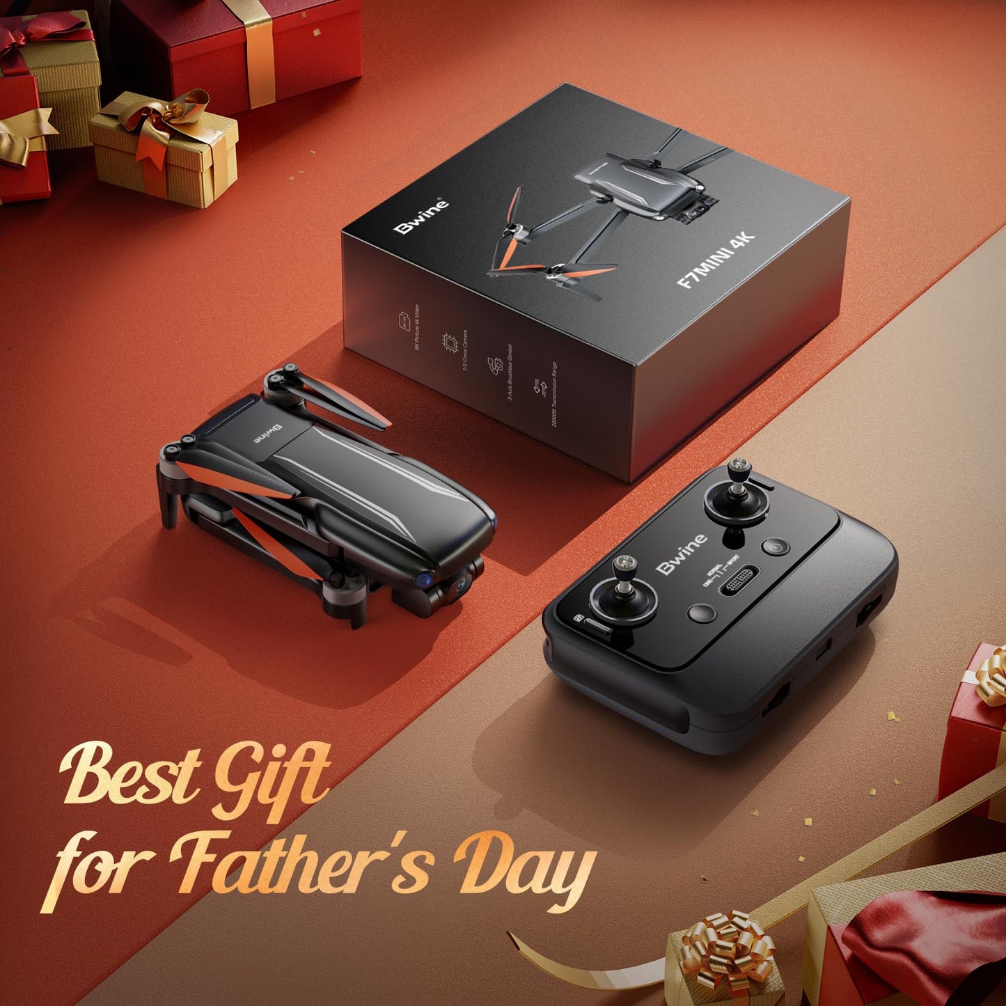 Bwine F7MINI 4K Video 8K Photo Drones with Camera for Adults, 3-Axis Gimbal EIS, 96Mins, 249g FAA-exempt, Over 6KM Transmission, Al GPS Smart Return, Follow, Waypoint, Orbit Fly, Better for Beginner