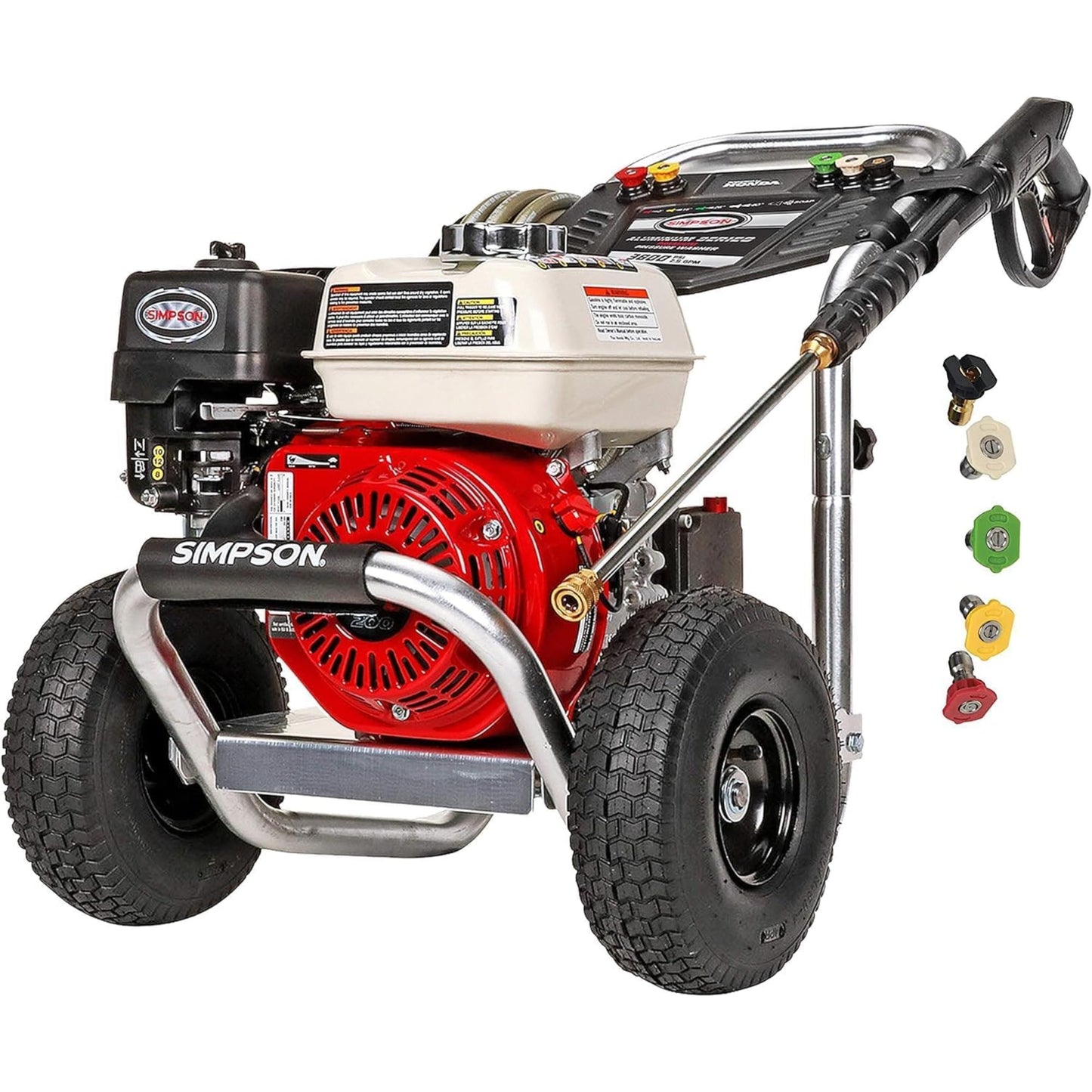 Simpson 3600 PSI Gas Pressure Washer, 2.5 GPM Commercial Power Washer, Cold Water, Honda GX200 Engine, 35' Hose, Aluminum Series, 49-State Compliant (ALH3425)