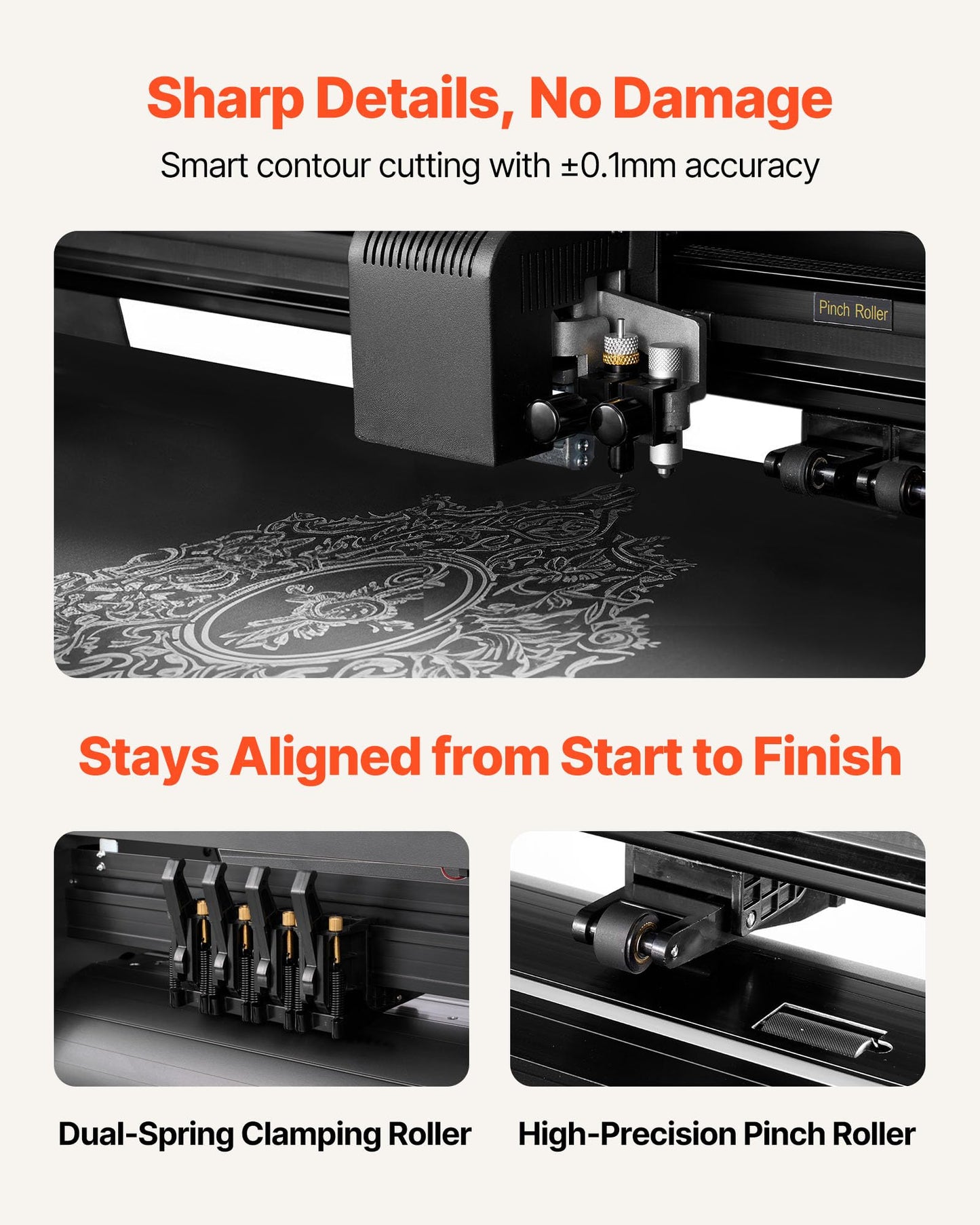 VEVOR Vinyl Cutter Machine, 34 inch Max Feed Width, Dual Blades, Adjustable Force and Speed, LED Display, Vinyl Plotter Cutter Printer Bundle with Sticker Sheets, Transfer Film, Signmaster Software