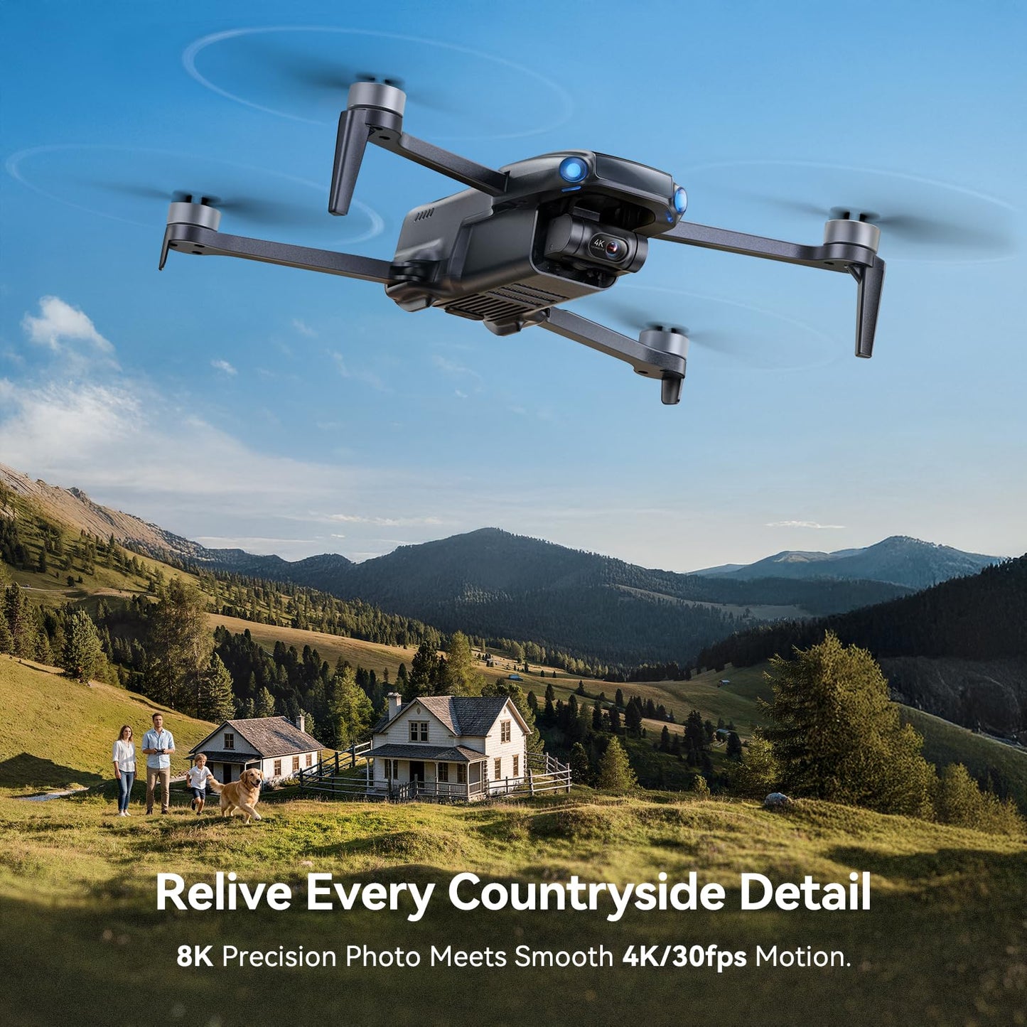 Ruko U11MINI 4K (RC3), Professional 8K Drone with 5.5" Touchcreen, Drones with camera for Adults 4K Video, 3-Axis Gimbal, 20000ft FPV Transmission, Under 249g FAA Exempt, Beginner (64-Min Flight)