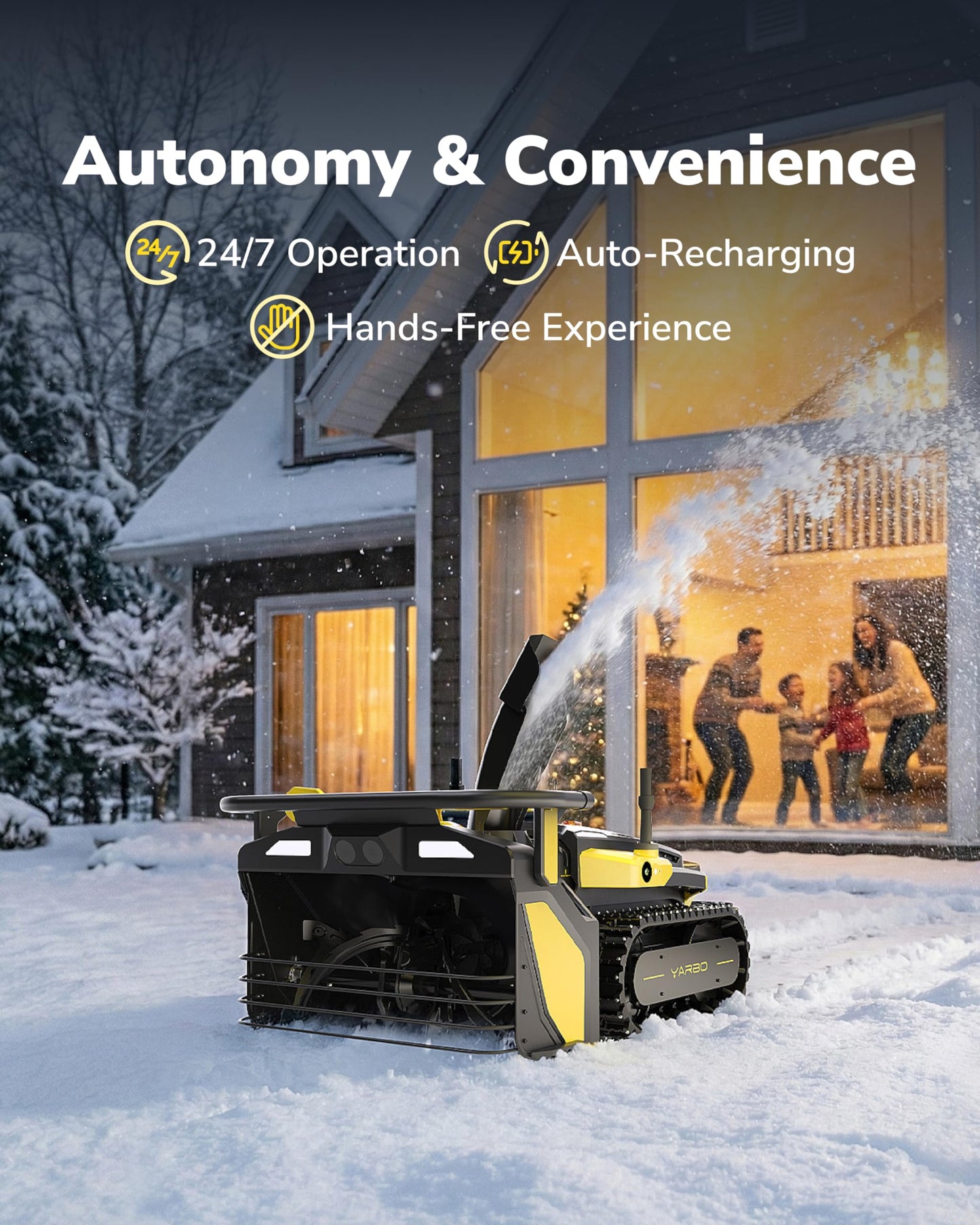 YARBO Robot Lawn Mower Pro and Snow Blower with Modular Design, Auto-Recharging, AI Multi-Zone Mapping & RTK GPS for Navigation