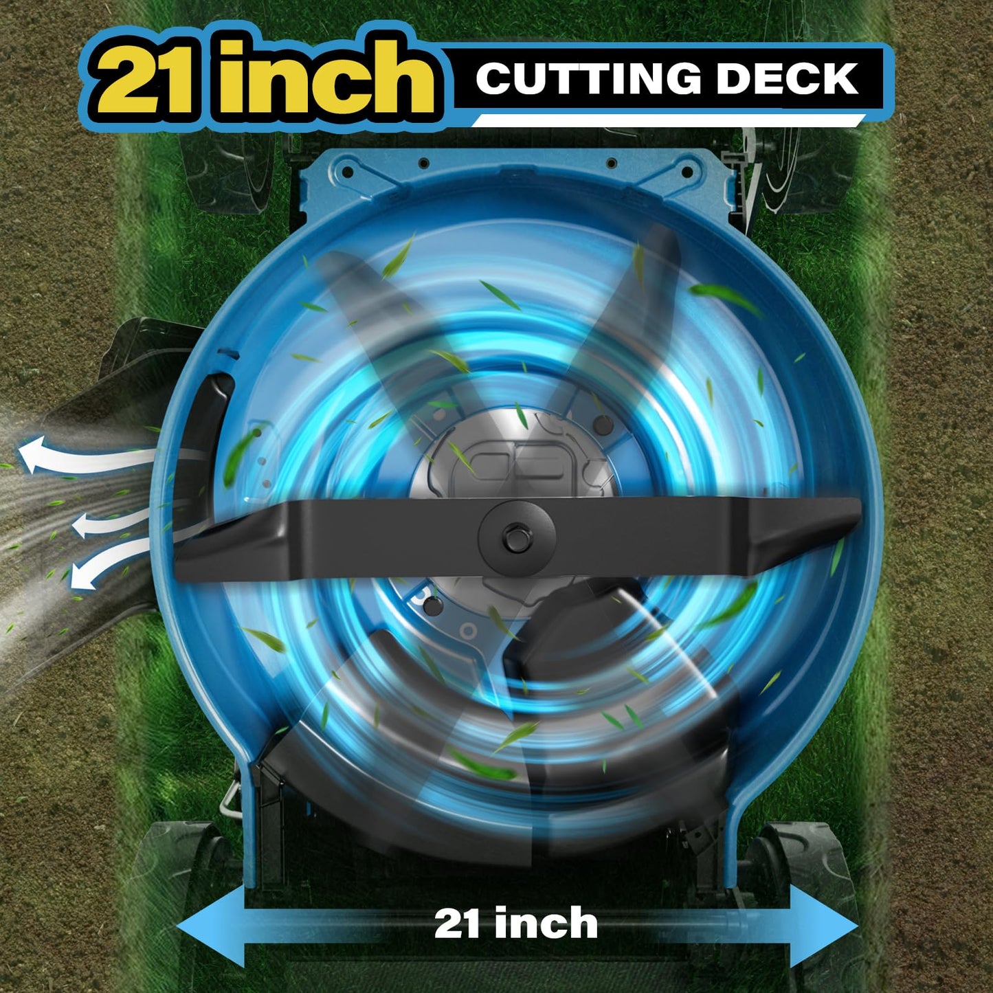 Gas Powered Push Lawnmower, 21-Inch Cutting Deck, 201cc 4-Cycle Engine, 7 Levels Adjustable Cutting Height, 3-in-1 Functions (21-inch-201cc)