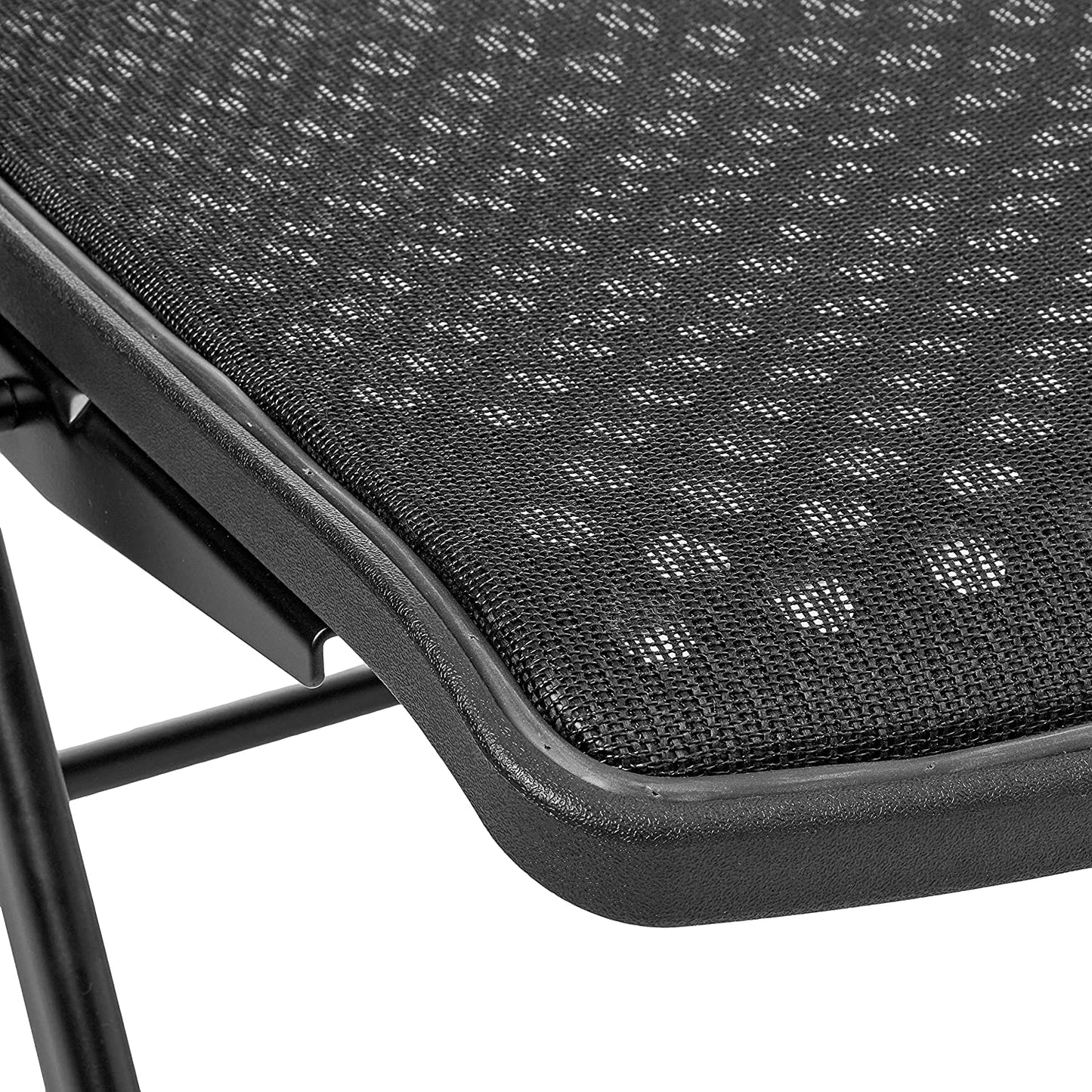 Office Star Deluxe Breathable ProGrid Seat and Back Folding Chair 2-Pack, Black Finish Frame