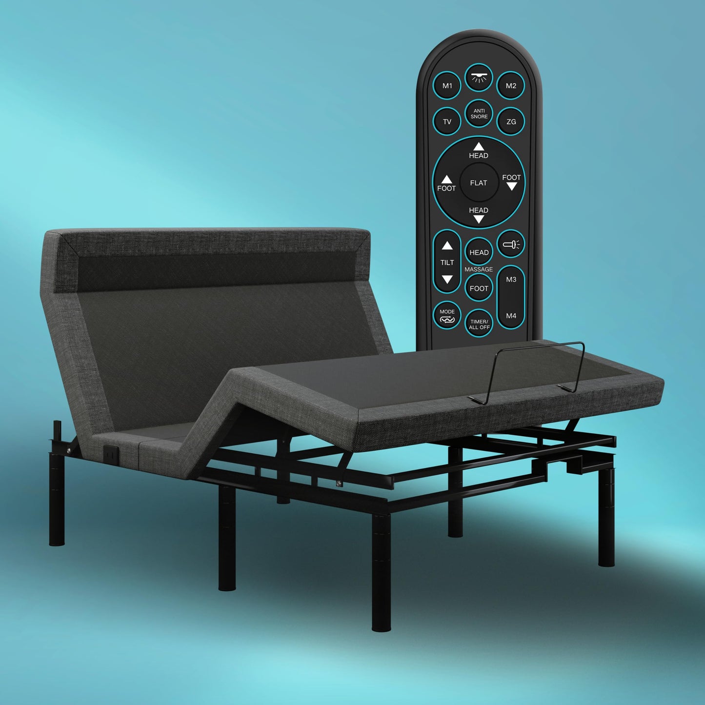 iDealBed 4iT Custom Adjustable Bed Base, Pillow Tilt, Wireless, Massage, Memory, Advanced Smooth Silent Operation, Bluetooth, USB Ports, Zero G (King)