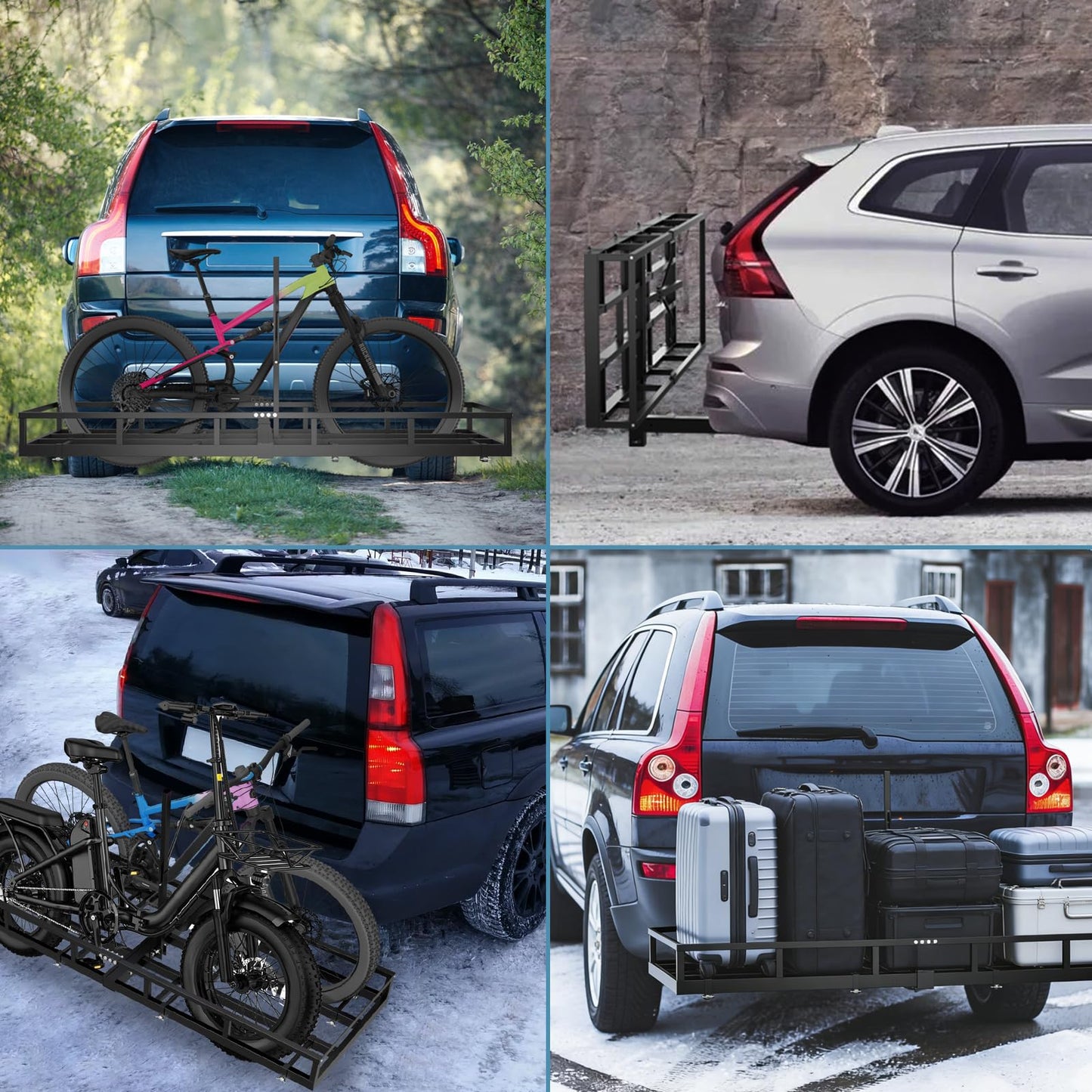 ZUIWAN 2-Bike Hitch Rack for 2" Receiver - Convertible Bike Carrier & Cargo Carrier Platform, Heavy-Duty Hitch Mount Bicycle Rack for Cars, SUVs, Trucks