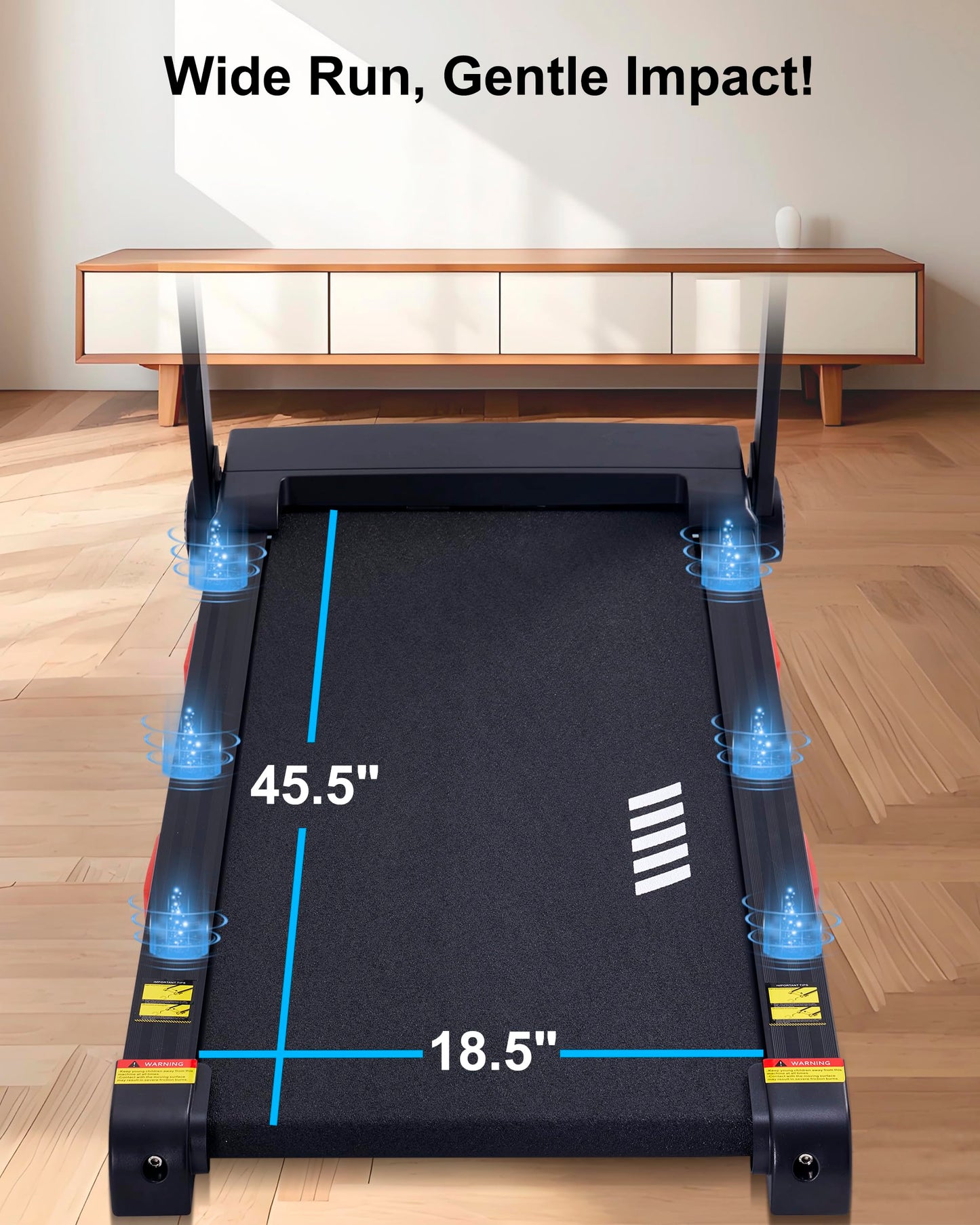 ATEEDGE Treadmill with Auto Incline, 20% Incline, 3.0HP, 10 MPH Running Machine, 18.5" Wide Belt, 350 lbs Capacity, Treadmill for Home with Bluetooth App