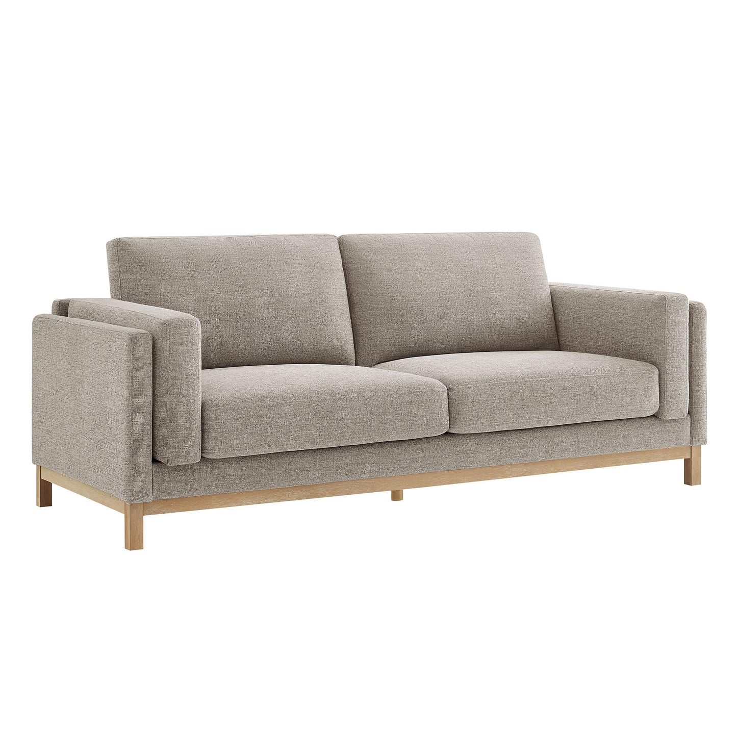 Modway Roscoe 81 Inch Fabric Sofa in Pewter - Comfortable Upholstered Deep Seat Couch for Living Room, Apartment, or Office Seating