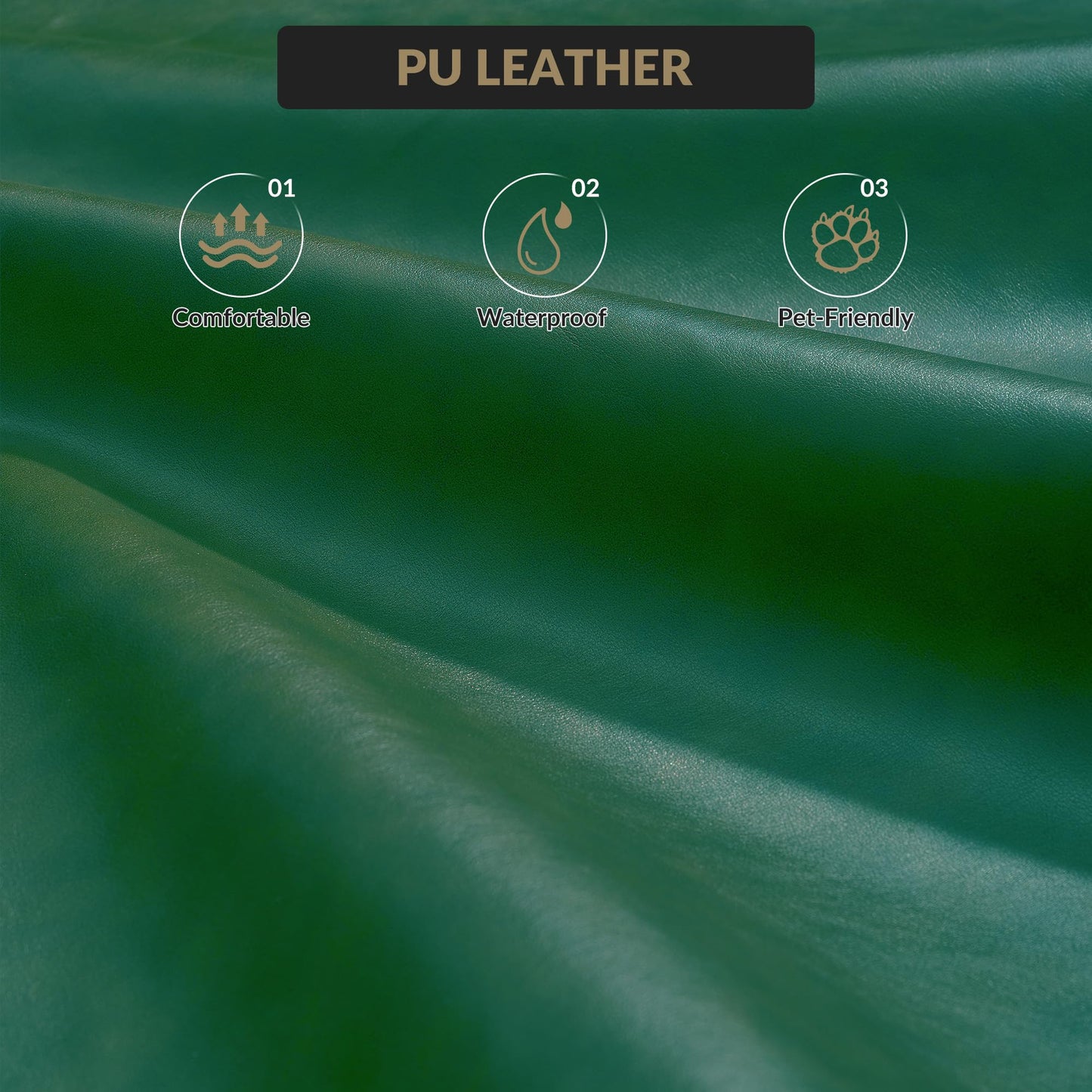 75 in Futon Sofa Bed, Faux Leather Convertible Couch with Adjustable Backrest, Side Pocket, Mid Century Modern Loveseat Sleeper Sofa for Living Room, Bedroom, Apartment, Small Spaces, Green