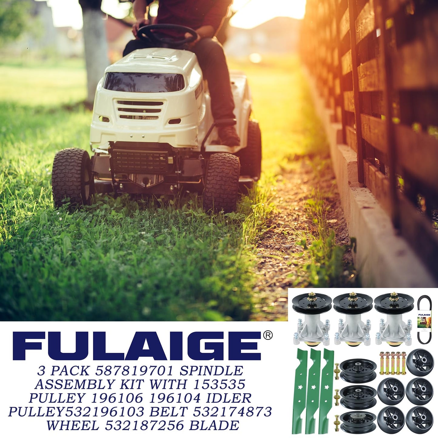 FULAIGE 54" Mower Deck Rebuild Kit for Husqvarna LGT2654 YTH24v54 LGT2554