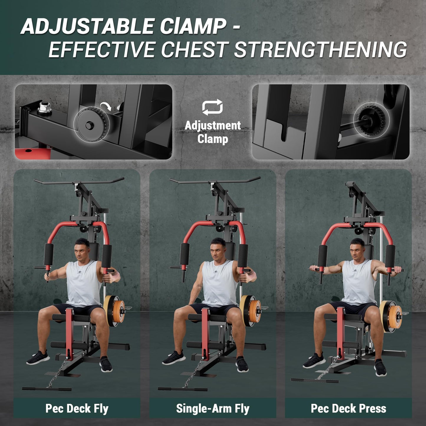 Multifunctional Home Gym Equipment - 300LB Capacity All-in-one Workout Station with Cable Pulley System, LAT Pulldown, Chest Press & Leg Extension for Full Body Strength Training