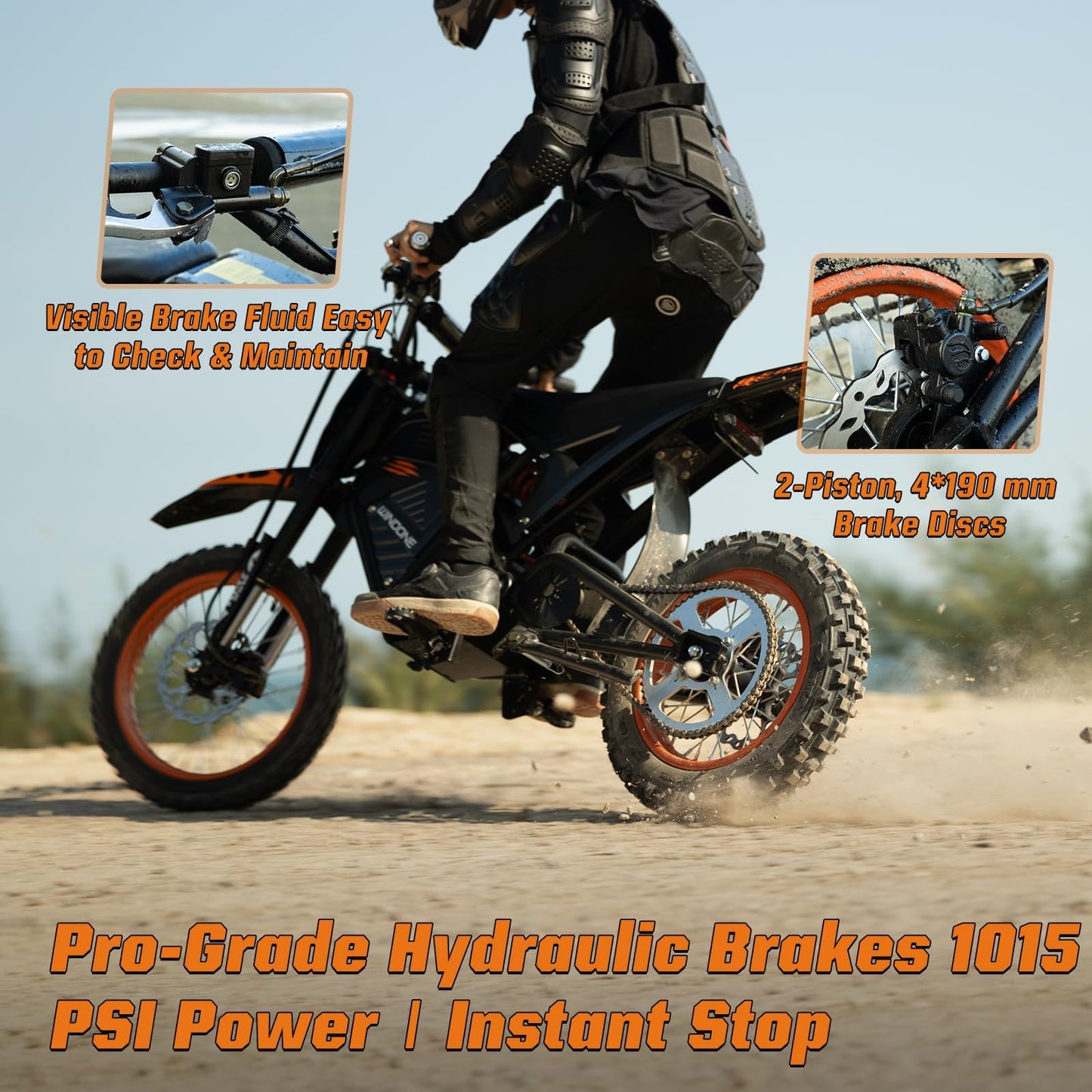 WindoneRide RM7 Electric Dirt Bike for Adults & Teens, 2200W Peak Ebike, 48V 22.4Ah, 36.9 MPH, 45 Miles, 14"/12" Tire Off-Road Electric Motorcycle, Dual Hydraulic Brakes, Fit Age 13+, Neon Green