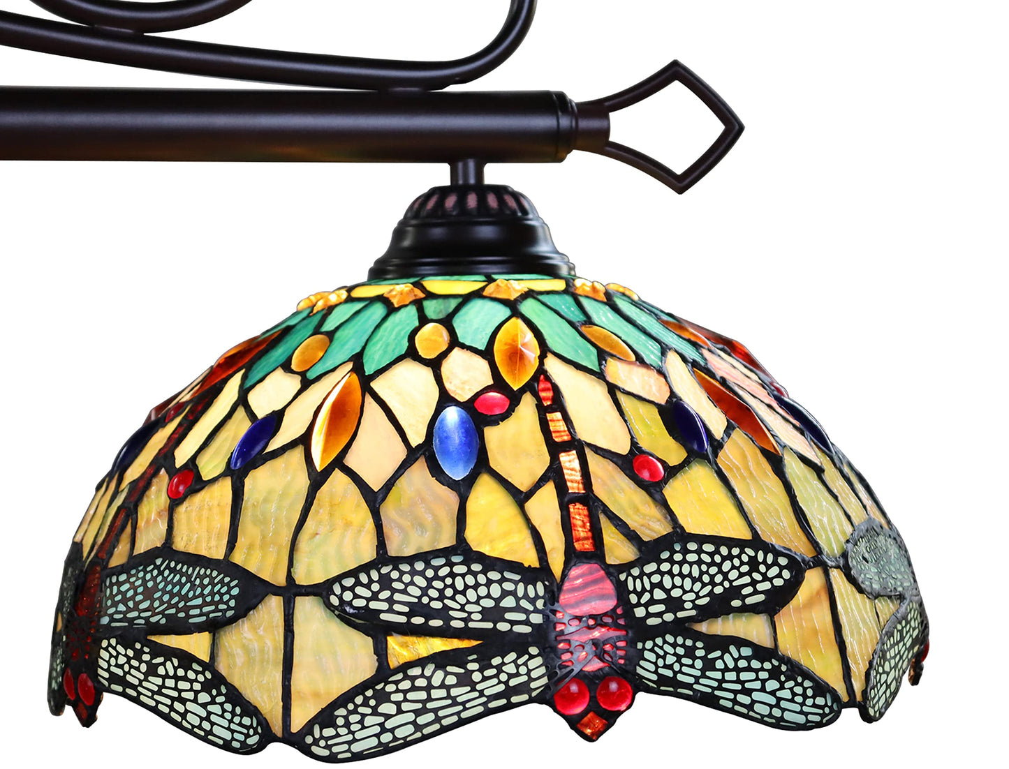 Chloe Lighting Dragonfly Pendant 3-Light Island Light 48in Wide Multicolor Glass Model CH3T471GD48-IL3