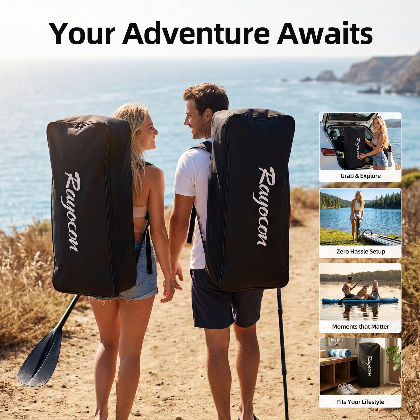 Inflatable Stand Up Paddle Board 11'×34" Extra Wide SUP, Ultra-Stable for Adults & Dog, 450lbs, Dual Chamber Pump, Fiberglass Paddle, Military Grade Dual Layer, Jellyfish Flow Design（Green）