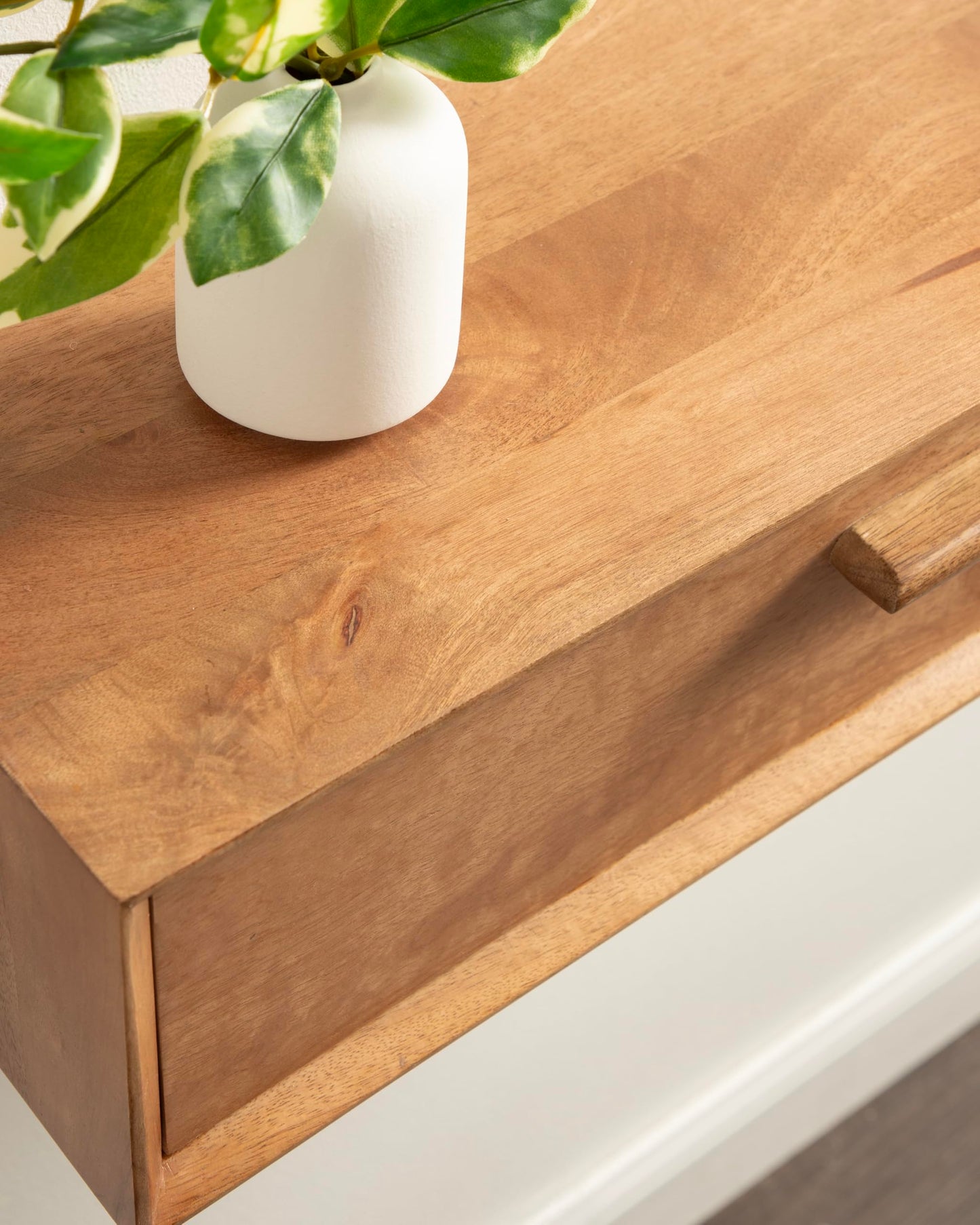 Kate and Laurel McCutcheon Modern Floating Console Table for Entryway, 30 x 9 x 6, Natural Wood, Decorative Transitional Floating Entryway Table for Use as Living Room Storage Wall Shelf