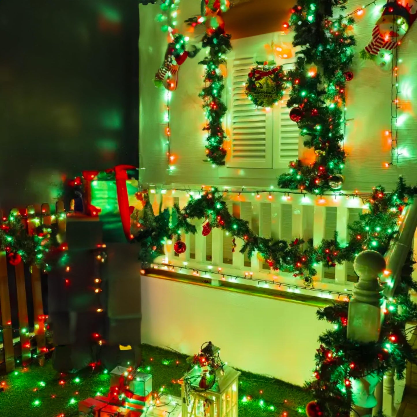 Dazzle Bright Christmas Mini String Lights, 20FT 100 Count, Waterproof, Red and Green, Model ZF-100-2/SB, Indoor Outdoor Decorations