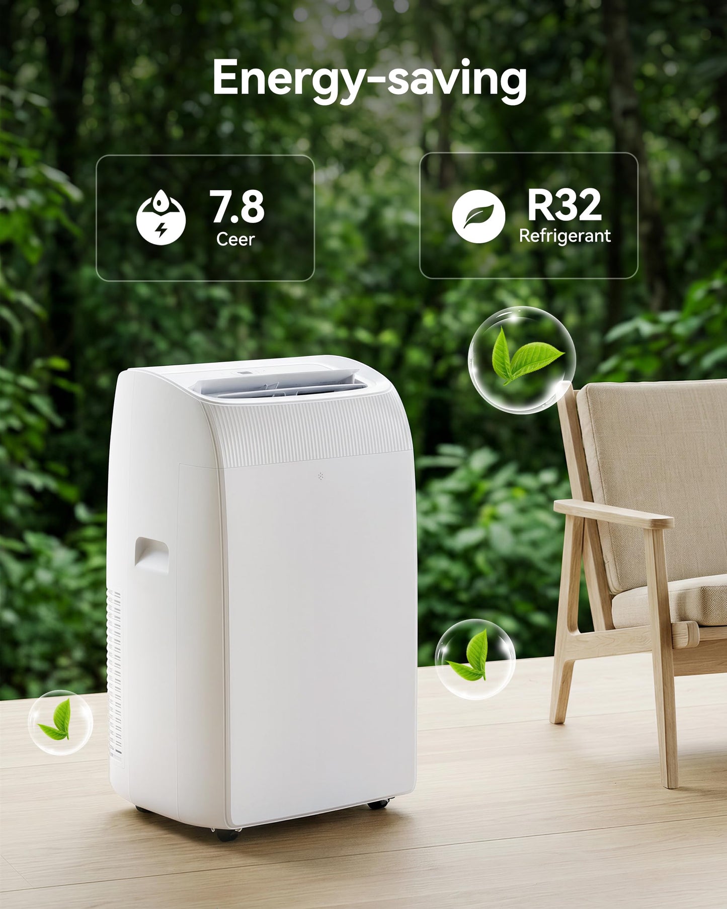 Feelfunn 14,000 BTU Portable Air Conditioner - Multi-Function Portable AC Unit Cools Up to 700 Sq. Ft., with Ultra-Quiet(42db), Auto Swing, 24H Timer, AC Unit for Bedroom, Dorm, Apartment