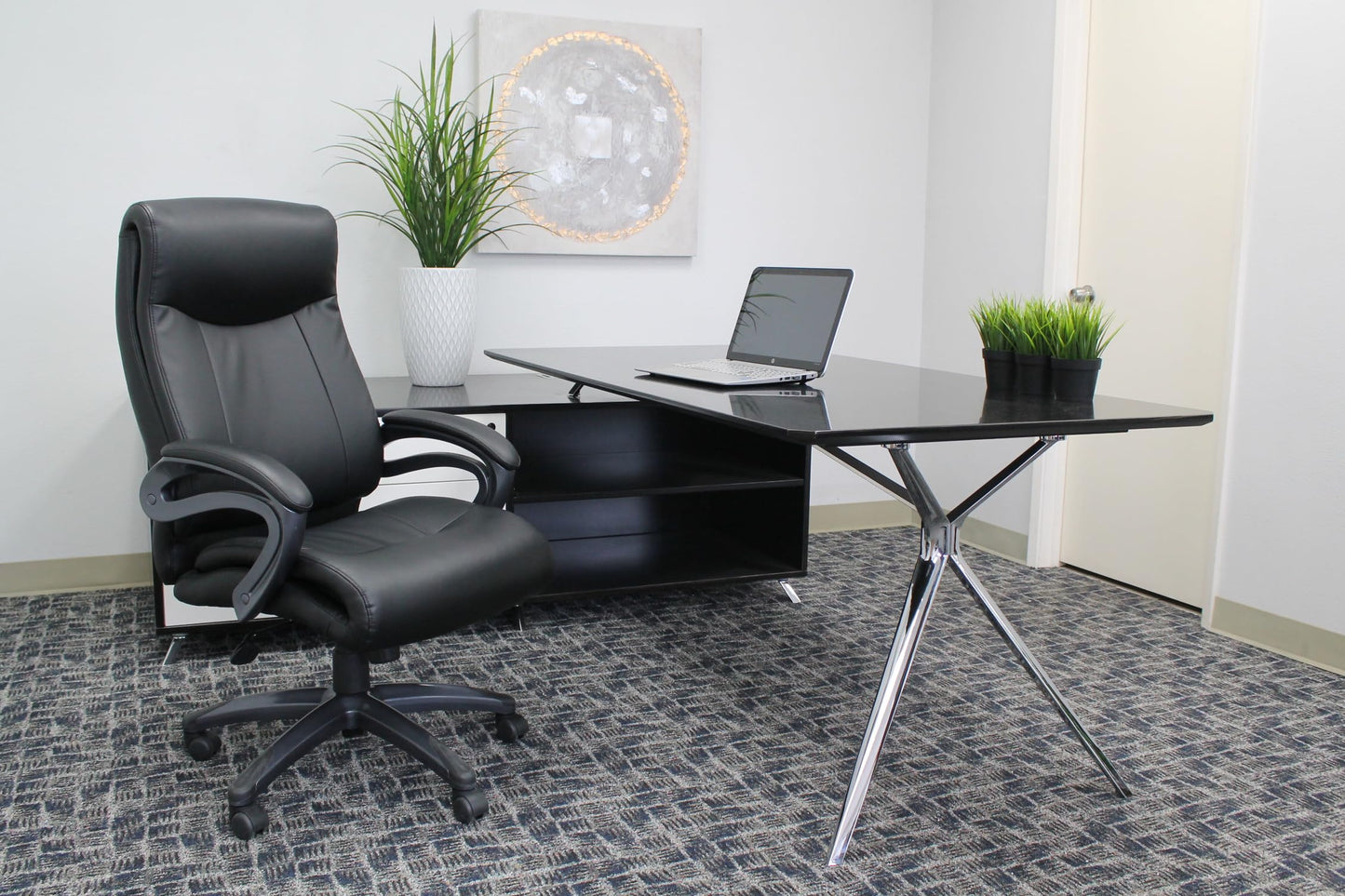 Boss Office Products Double Layer Executive Chair in Black