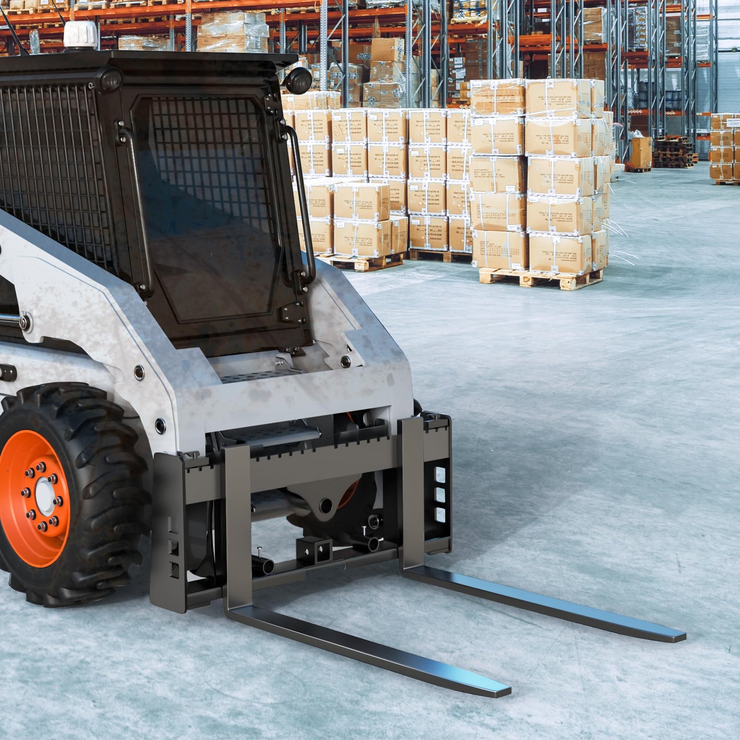 YITAMOTOR 45" Skid Steer Pallet Forks Frame Attachment, 3000 lbs Capacity