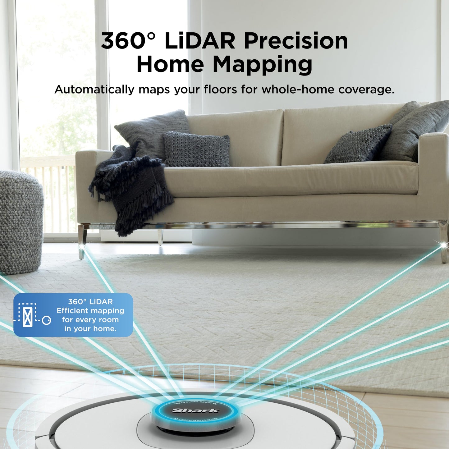 Shark Matrix Clean | Robot Vacuum Cleaner with Powerful Suction for Pet Hair, Rugs, Carpets & Hard Floors | Self-Empty Base | 60-Day Capacity | Voice Control | LiDAR Navigation | White | AV2511AE