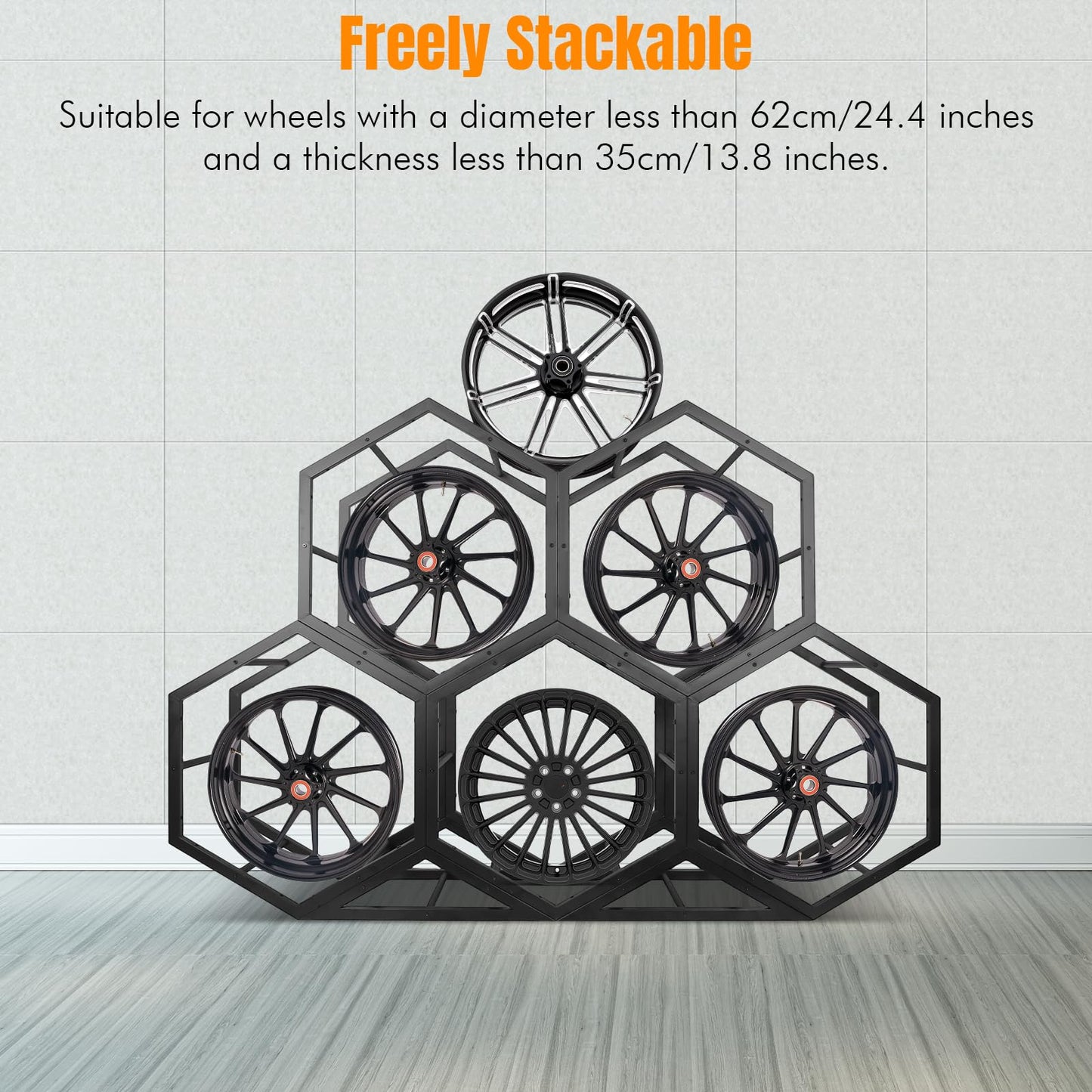 Steel Stackable Tire Organizer Rack for Garage & Auto Shops