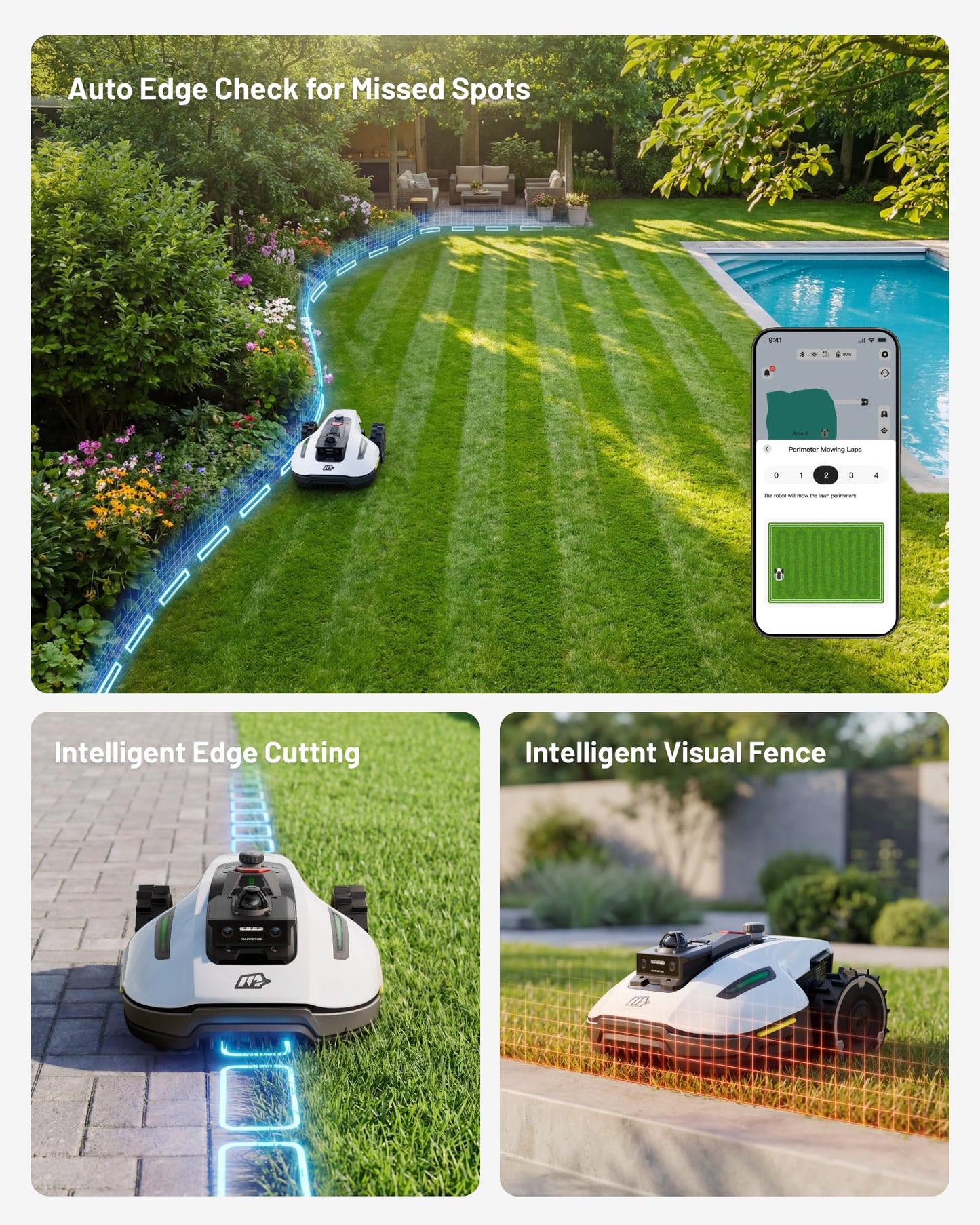 (2026 Upgrade) Mammotion YUKA mini 2 1000H Robotic Lawn Mower, for 0.25 Acre, 360° LiDAR + AI Vision, 45% Slope, DropMow, Smart Battery Management,Cutting Heights 2.0"-3.5"