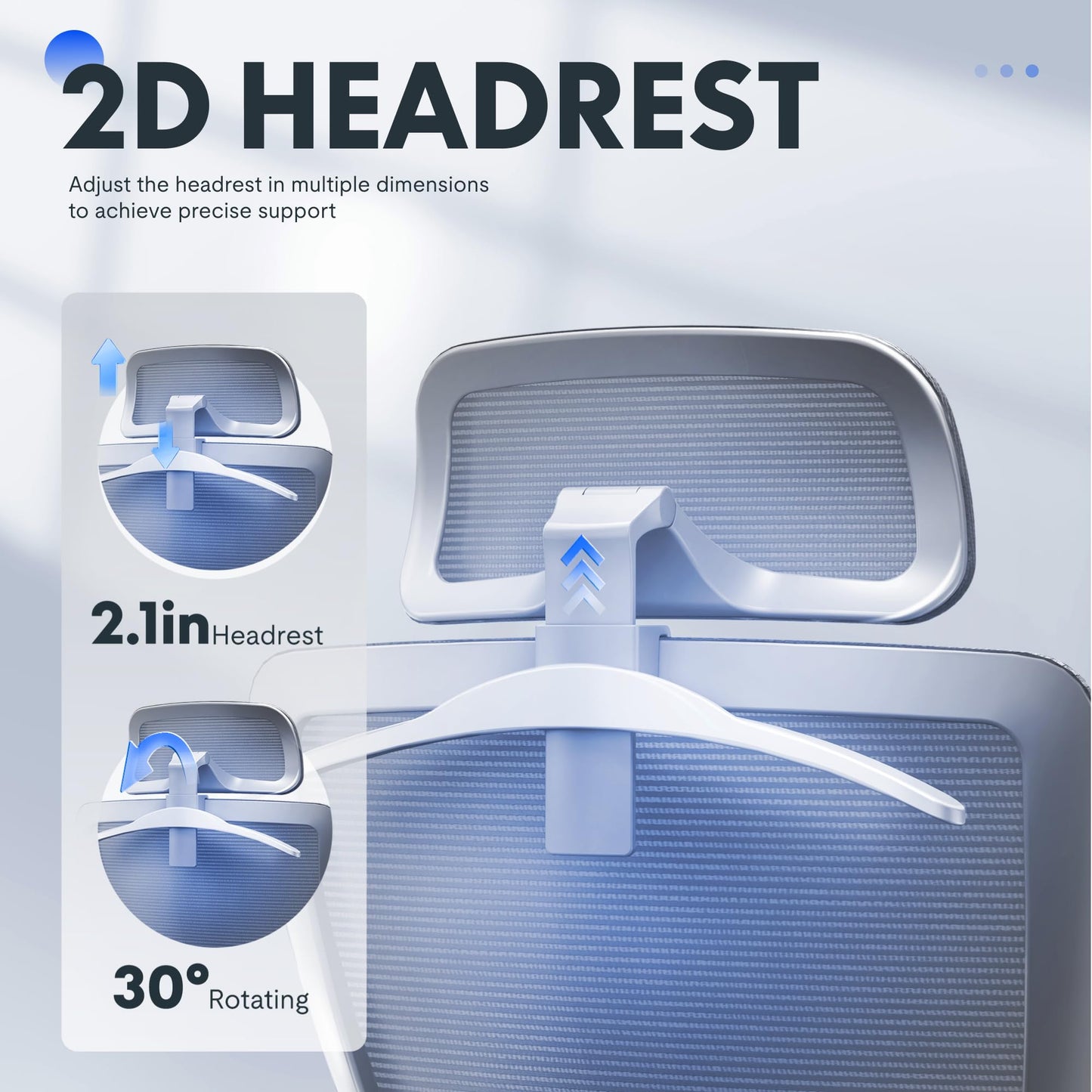 FLEXISPOT OC3 Cloud Ergonomic Office Chair, Mesh Back Computer Chair, Home Office Desk Chairs with Adjustable Lumbar Support/3D Headrest/Reliable Base, Elastic Foam Seat, Light Gray