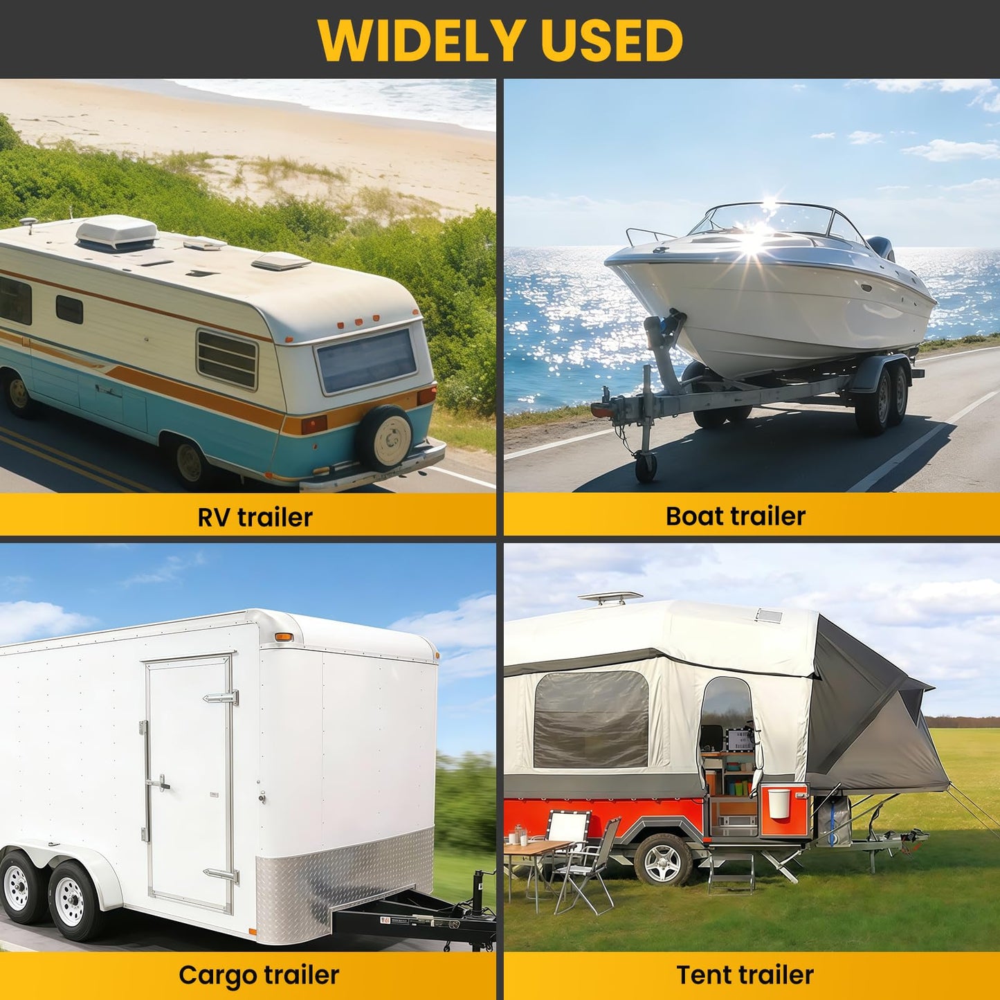 Heavy-Duty Trailer Dolly – 20,000 lbs Load, 3,500 lbs Tongue Weight, 360° Swivel Wheels with Brake, 2" & 2-5/16" Hitch Balls, Manual Trailer Mover for RV, Boat, Camper, Jet Ski, Motorcycle