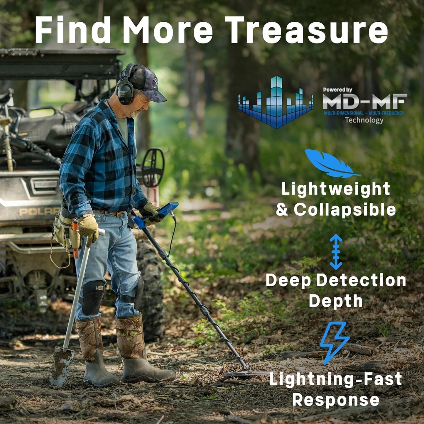 Garrett Vortex VX9 - Made in the USA - Metal Detector for Adults - MD-MF Tech - Waterproof to 16 ft, 8.5” x 11” Searchcoil, 7 Frequency Options, Three-Tiered Target ID Scales - Weighs 2.9 Pounds