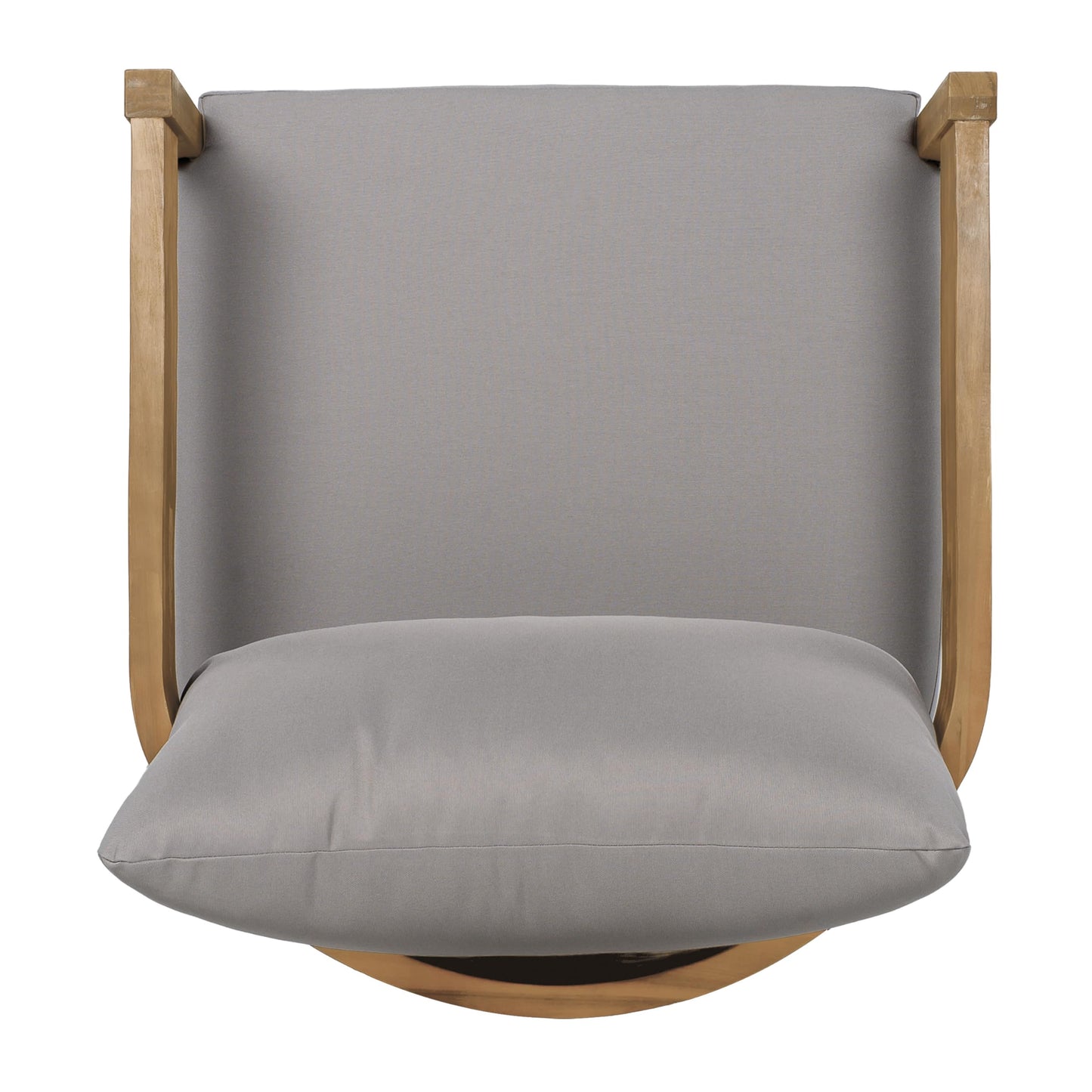 Christopher Knight Home Nadine Acacia Wood Club Chairs Set of 2, Outdoor Accent Chair, Tub Shape Design Armchair, Comfort Cushion Seating, Slat Open Back Reading Sofa for Balcony Garden, Teak+Gray
