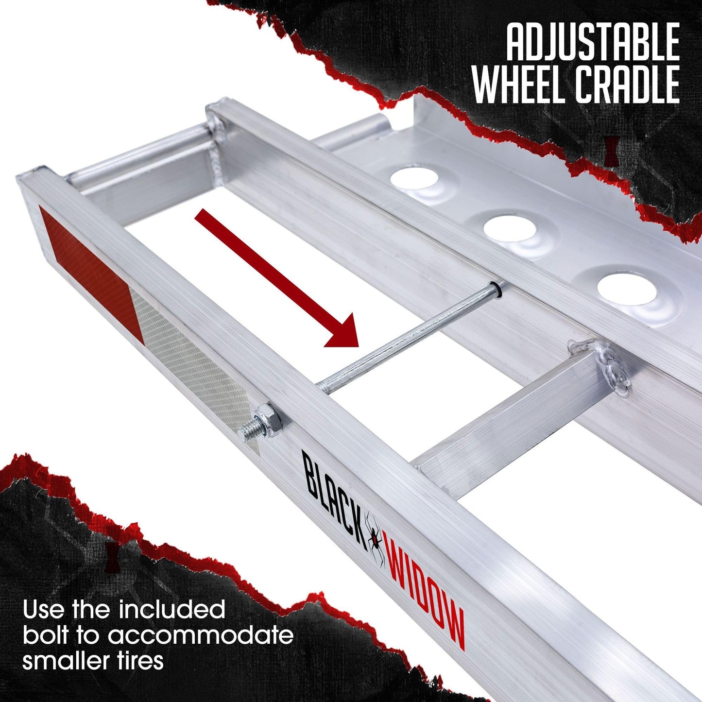 Motorcycle Carrier, 2" Hitch, for Car Truck SUV, Extra-Long 6' Ramp, 400 lb Capacity, Dirt Bike Carrier, Black Widow