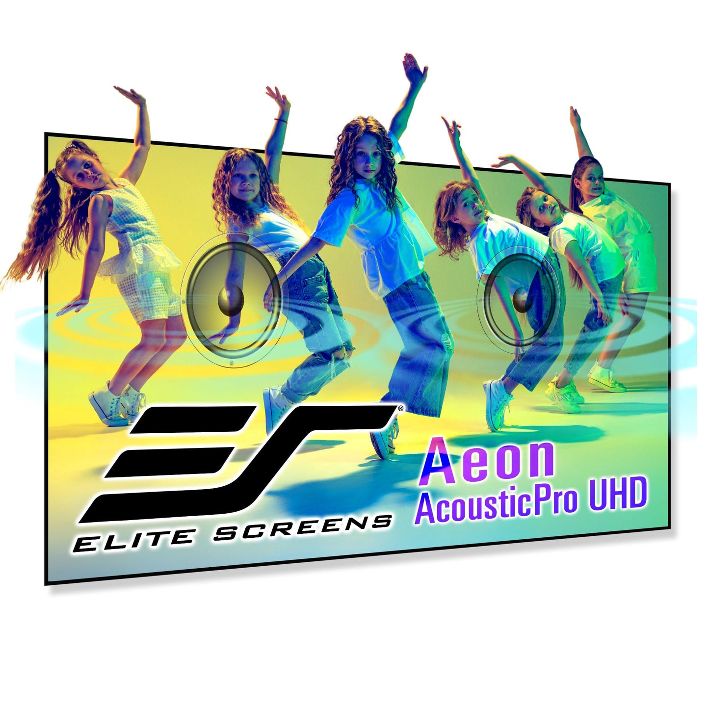 Elite Screens Aeon AcousticPro UHD 165-INCH Diag. 16:9, 4K Home Theater Fixed Frame Edge Free Projection Sound Transparent Perforated Weave Projection Screen, AR165H2-AUHD