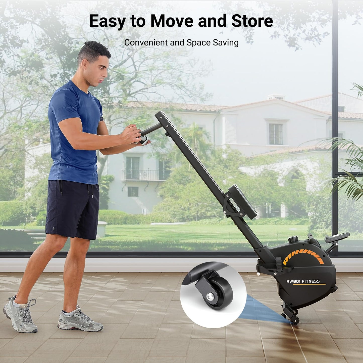 Dripex Rowing Machines for Home, Upgraded Rowing Machine Max 350 LBS, Magnetic Rower with 16 Levels of Workout Resistance, Dual Slide Rail, App Supported, LCD Monitor, Row Machine for Gym Exercise