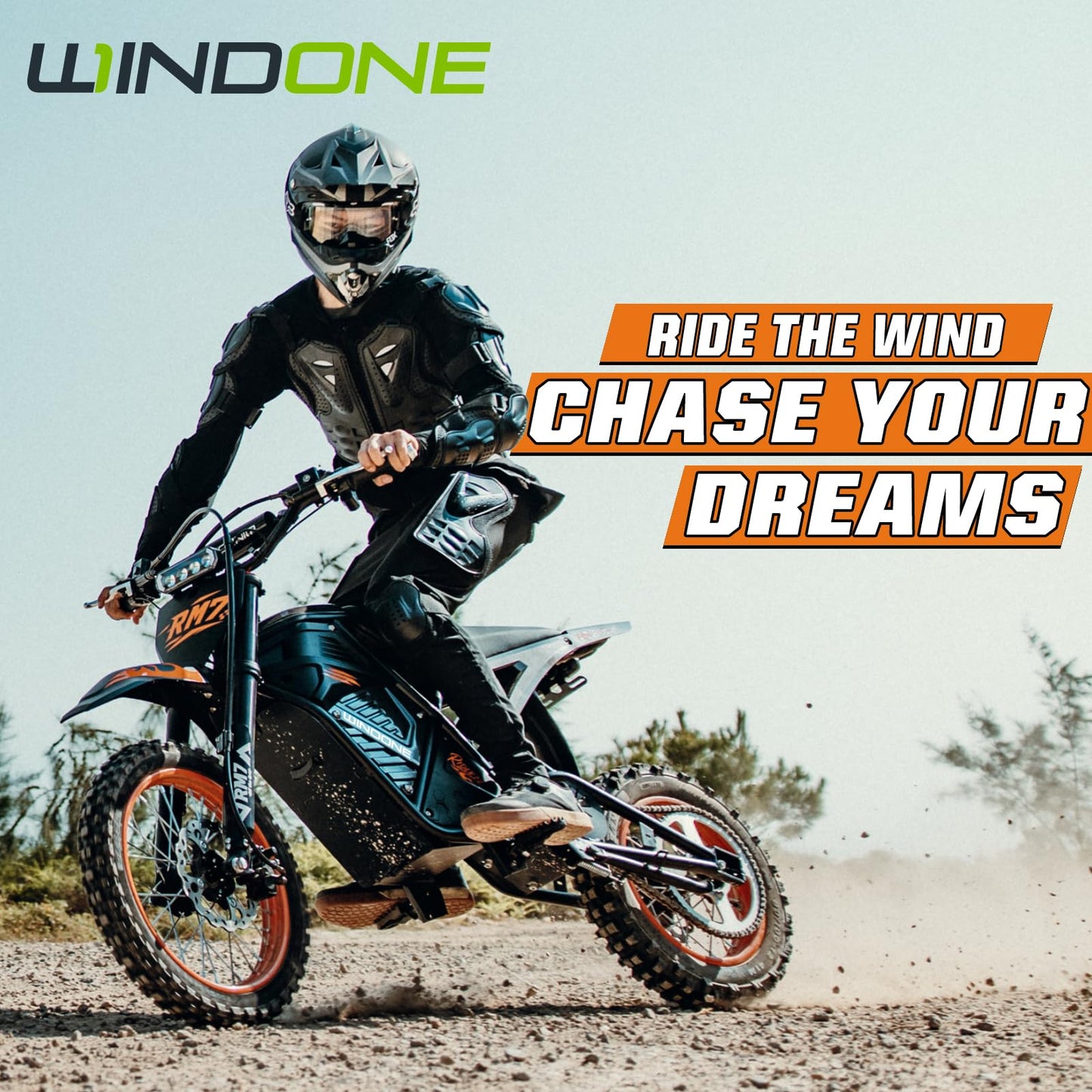 Windone RM7 Electric Dirt Bike for Teens Adults, 48V 22.5Ah Up to 37MPH & 45-Mile Electric Motorcycle, 2200W Ebike, 14"/12" Off-Road Tire E-Bike, Dual Hydraulic Brakes, Full Suspension, Graffiti