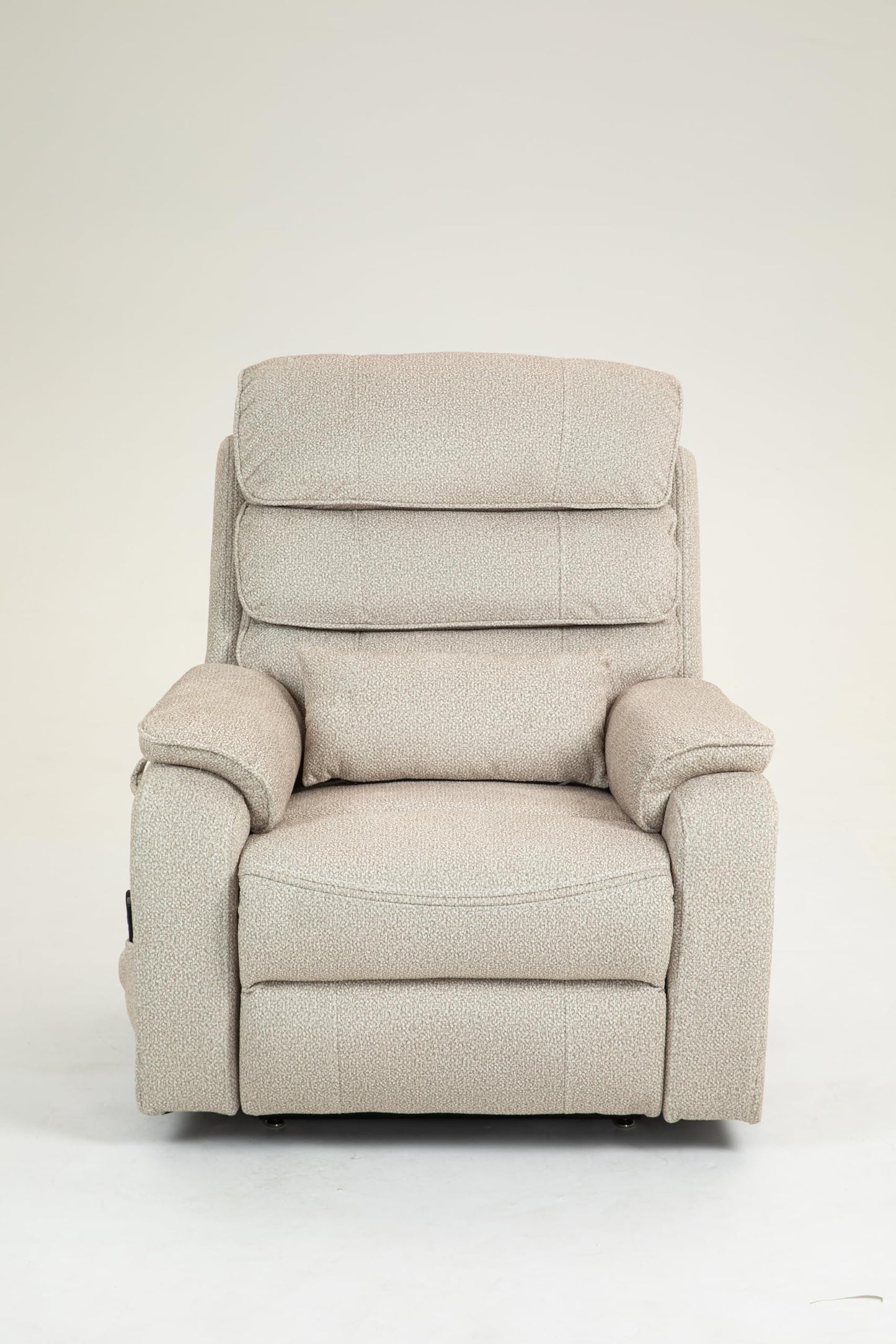 Ball & Cast Lift Recliner Chair with Sides Pockets,Lounge Relax Single Sofa W/Maximum Adjustable Tilt 180 Degrees and Multi-Function Massage & Heat,Armrests W/Cup Holder,for Living Room,White