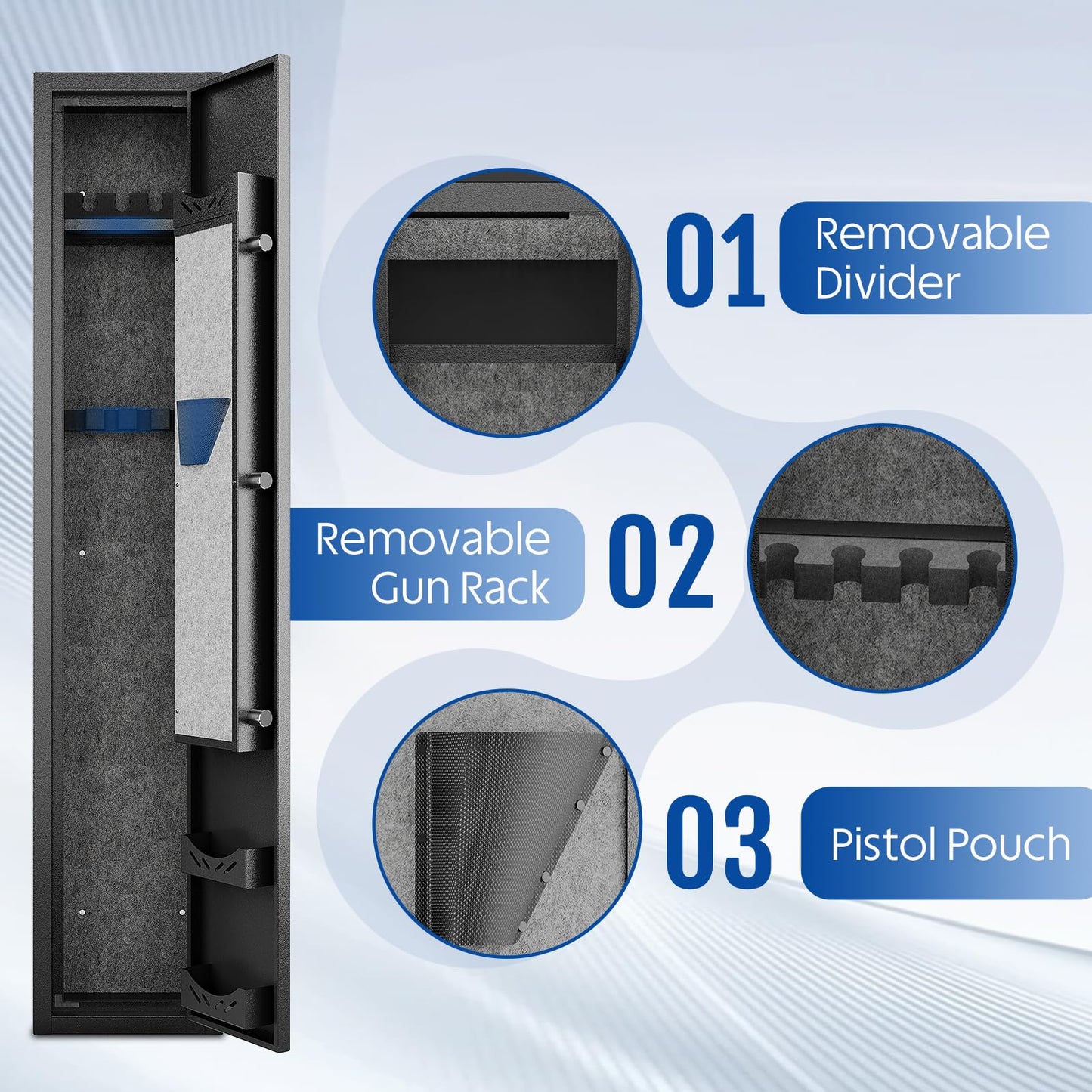 For Home Defense & Hunters: KAER 2-3 Gun Safe – Quick Digital Access, Fits Rifles & Pistols, Secure Storage for Bedroom, Garage, Living Room