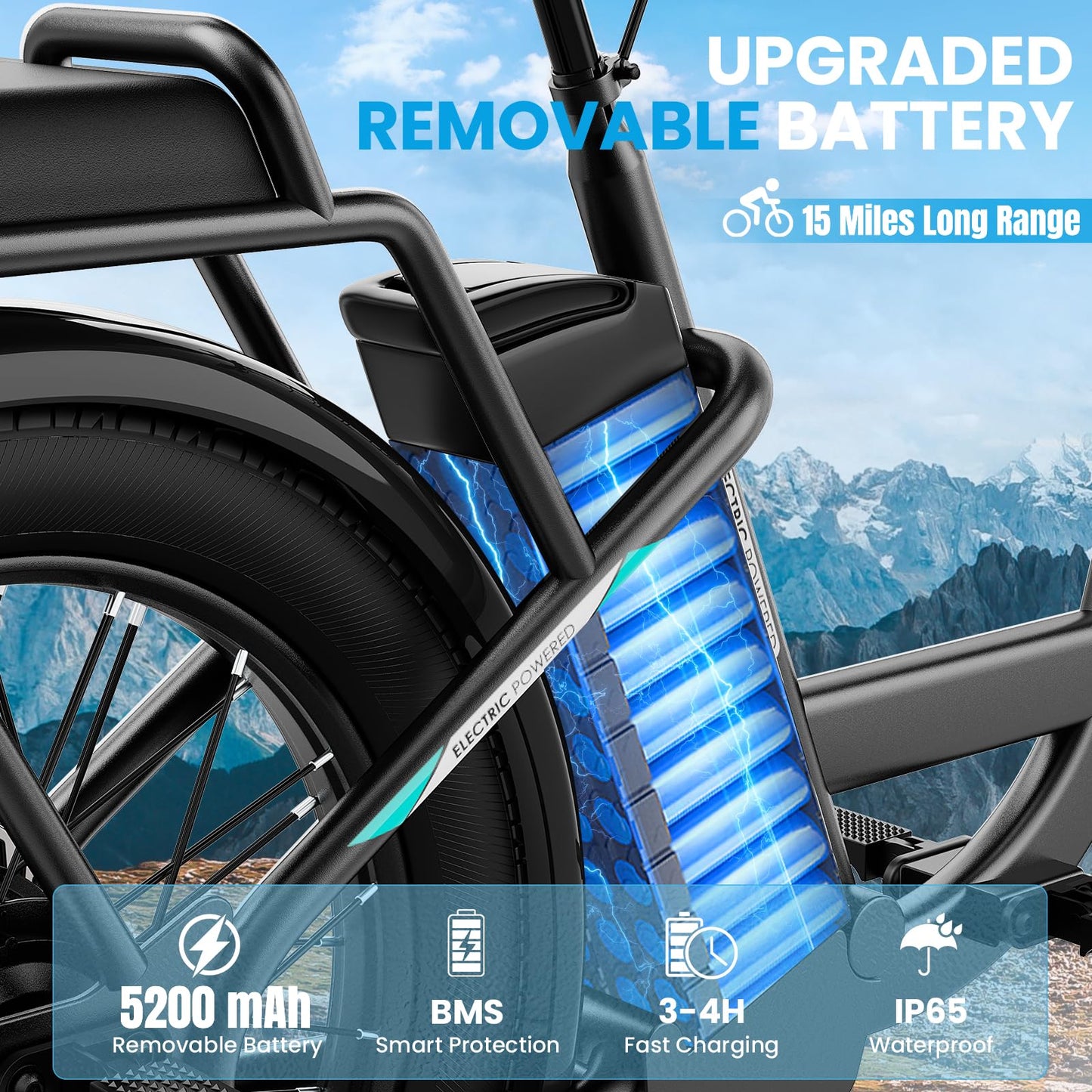 Caroma Peak 500W Electric Scooter with Seat, 20" X 3" Off-Road Tires, 36V Battery, 15Miles Range, 20MPH Top Speed, Adjustable Electric Scooter for Adults with Basket(Black)