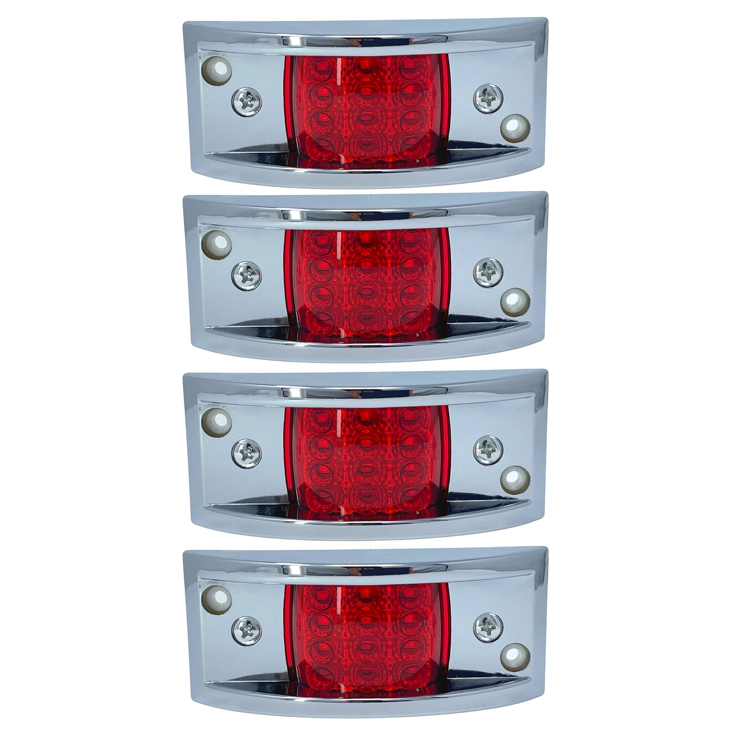 All Star Truck Parts 12LED Rectangular Clearance Side Marker Light, Surface Mount, 4-4/5in, Plastic, 4 PACK