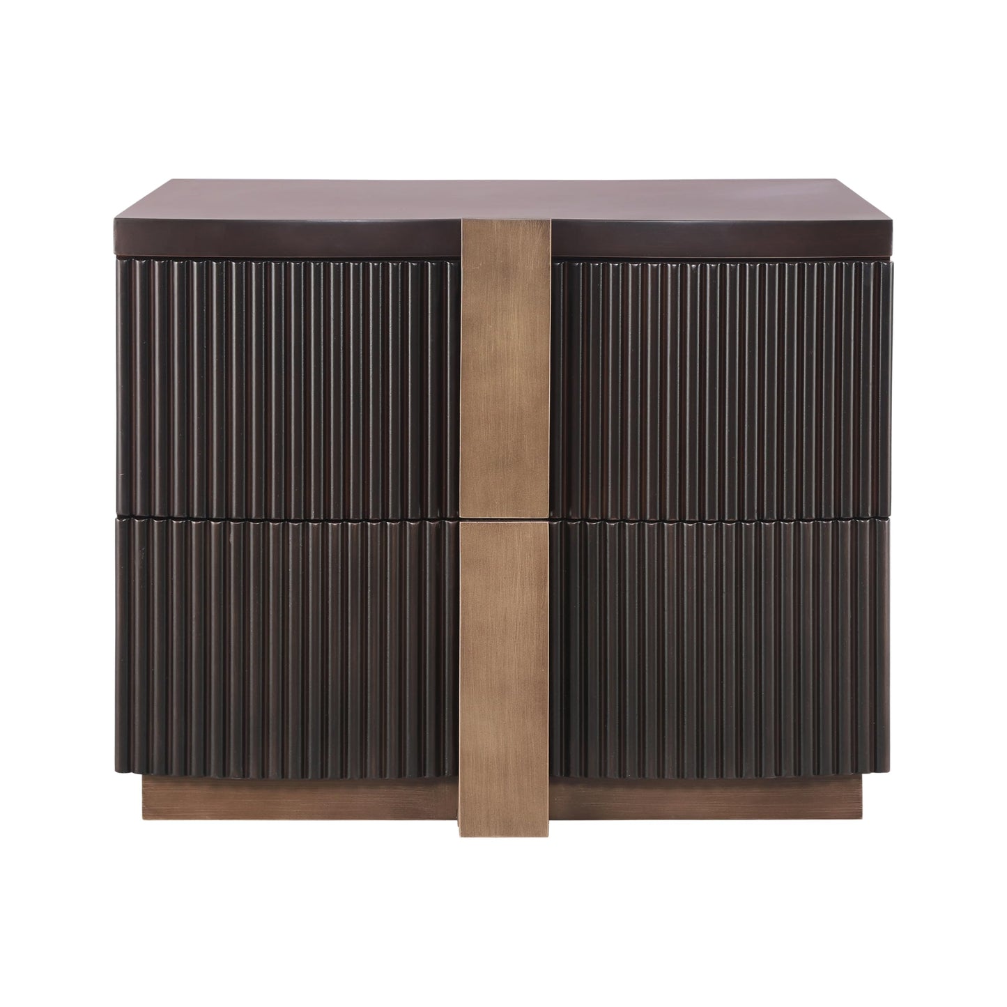 Christopher Knight Home Boni Mid Century Modern Nightstand with Heavy Duty Base, Wood Night Stand with 2 Spacious Drawers, Bedside Table/End Table for Bedroom, Multipurpose Storage Cabinet, Dark Brown