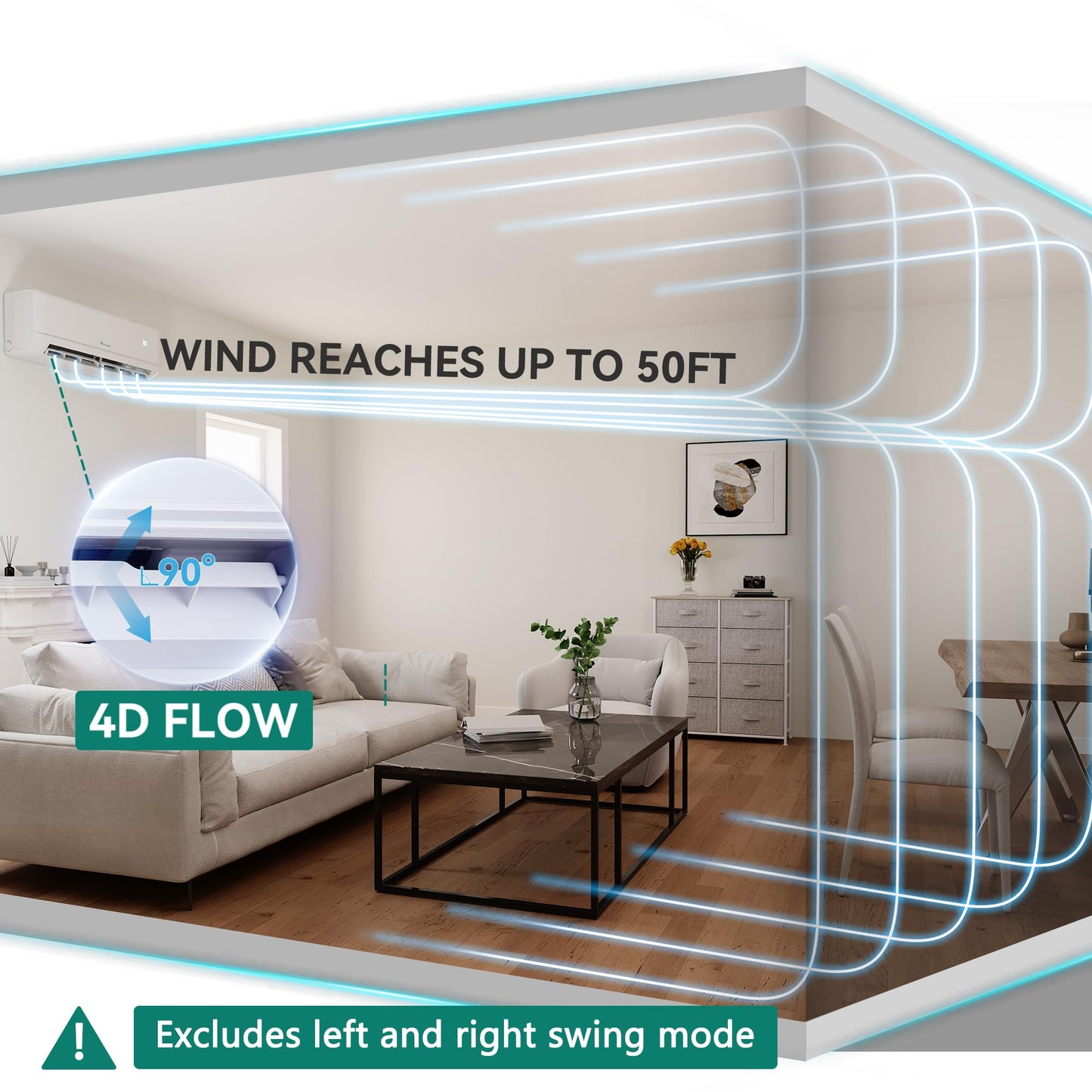 YITAHOME 18000 BTU Mini Split AC/Heating System, WiFi Enabled 21 SEER2 208-230V Inverter Pre-charged AC Compatible with Alexa, Cool Up to 1250 Sq. Ft, Complete Installation Kit, 1.5 Ton