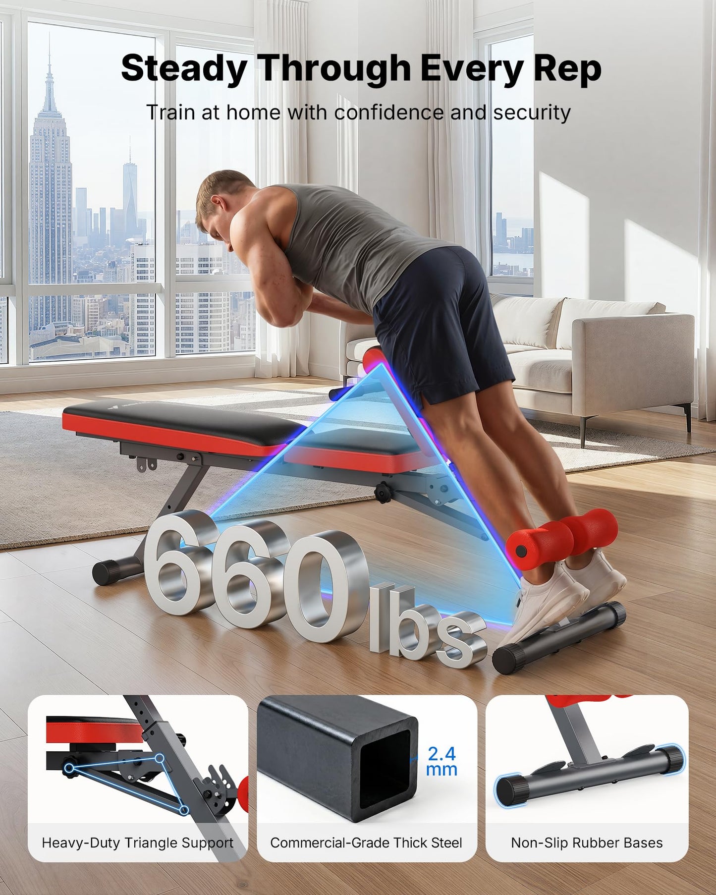 MERACH 6 in 1 Multi-Functional Roman Chair Back Extension for Full Body Workout - Adjustable Weight Bench, Sit Up Bench, Fitness Equipment for Hyperextension, Adjustable Roman Chair, Incline Decline