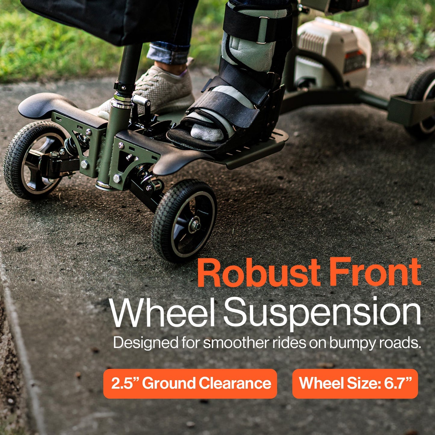 SuperHandy Passport Pro Mobility Scooter - Foldable Aluminum Frame, 4 Wheels, Includes 2 48V 2Ah Li-Ion Batteries & Charger, Supports up to 330 Lbs [Patent Pending] (Dark Green & Sand, 330 Lbs)