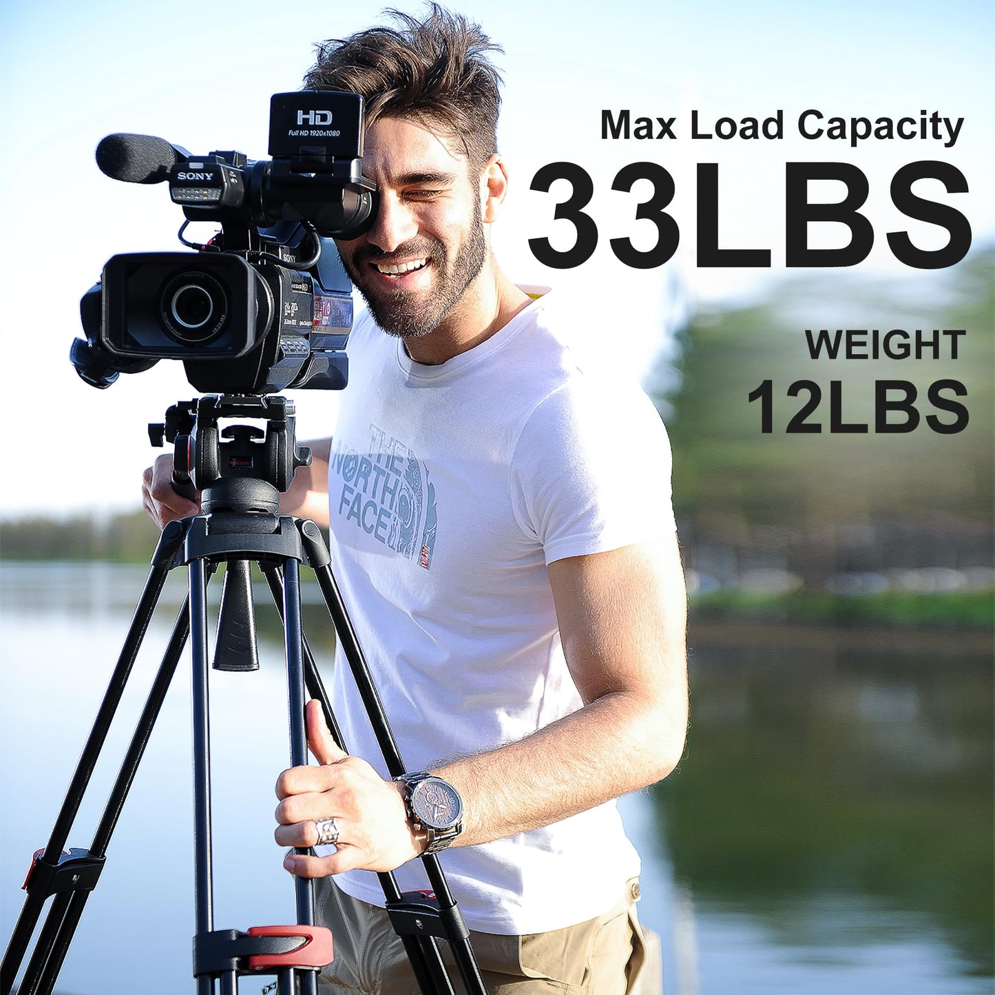 miliboo Carbon Fiber Tripod,Camera Tripods Stand with Infinitely Damped Head,Professional Photography Equipment Kit,75mm Bowl,Max Load 33 lbs,Heavy Duty Tripod with Ground Extender（MTT609B）