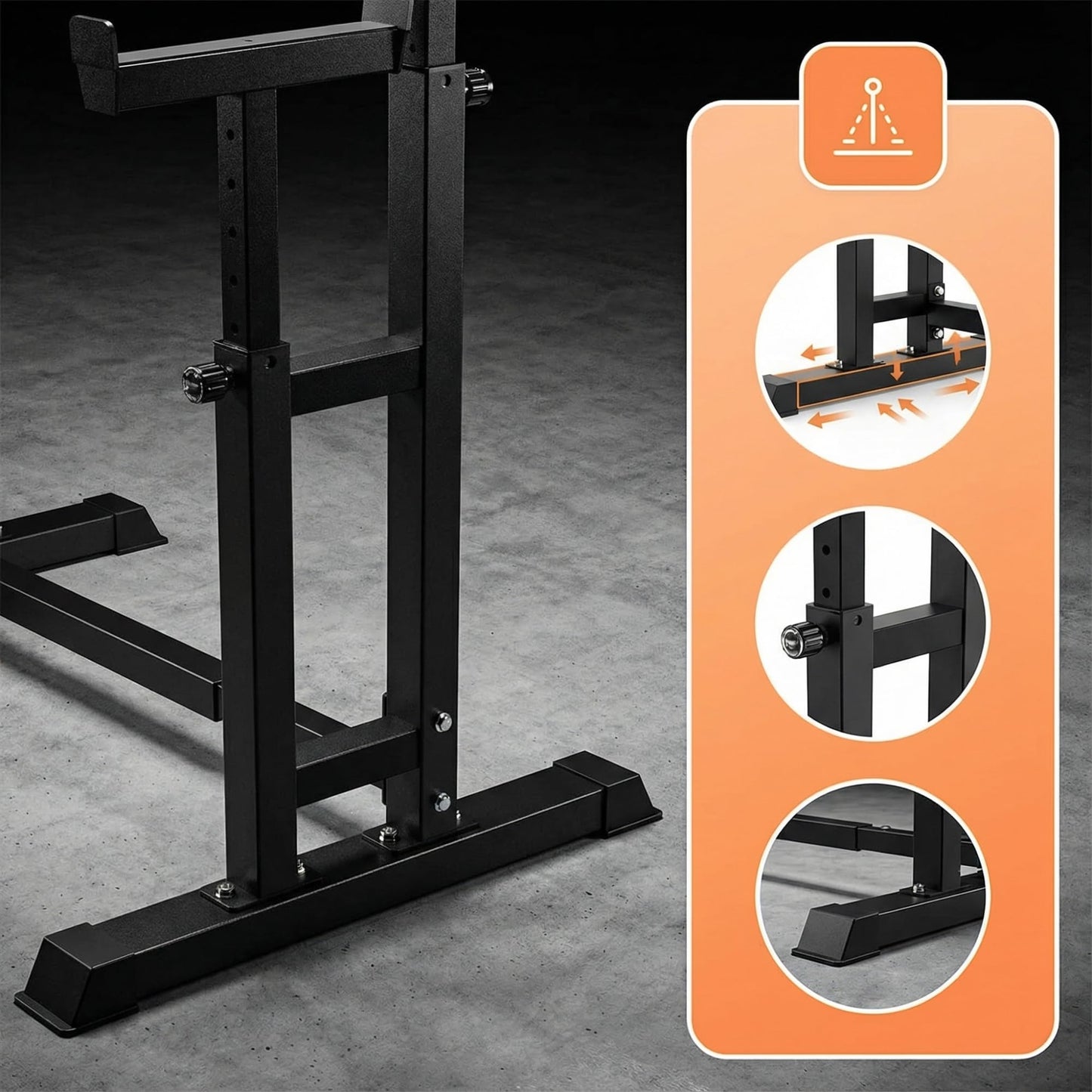 BARWING 49IN Adjustable Squat Rack Stand,770LBS Barbell Rack For Bench Press,Weight Bench Rack,Muti-functional Barbell Stand For Bench Press,Weight Lifting Easy to Assemble