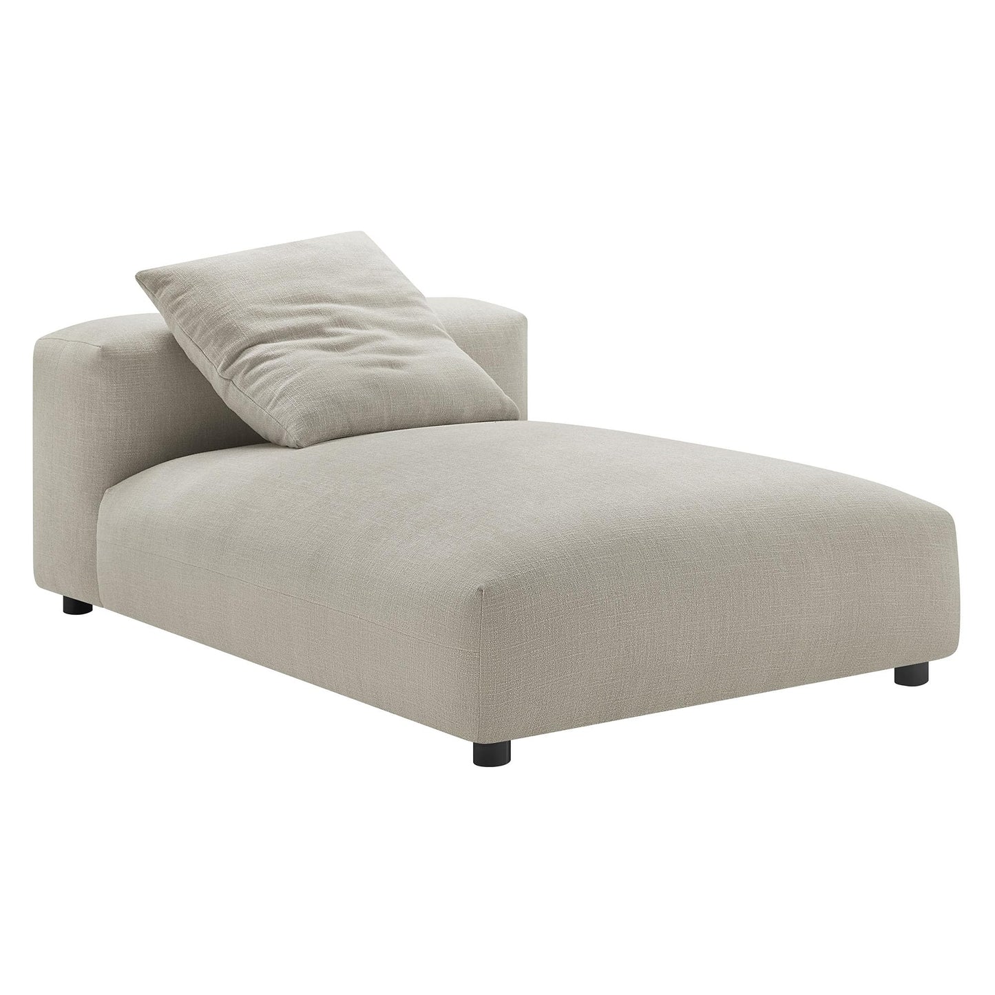 Modway Solace Modular Fabric Sectional Sofa with Chaise in Linen - Comfy Upholstered Deep Seat Sofa - Modern L-Shaped 2-Piece Sectional Sofa Set - 3 Seater Sofa for Living Room