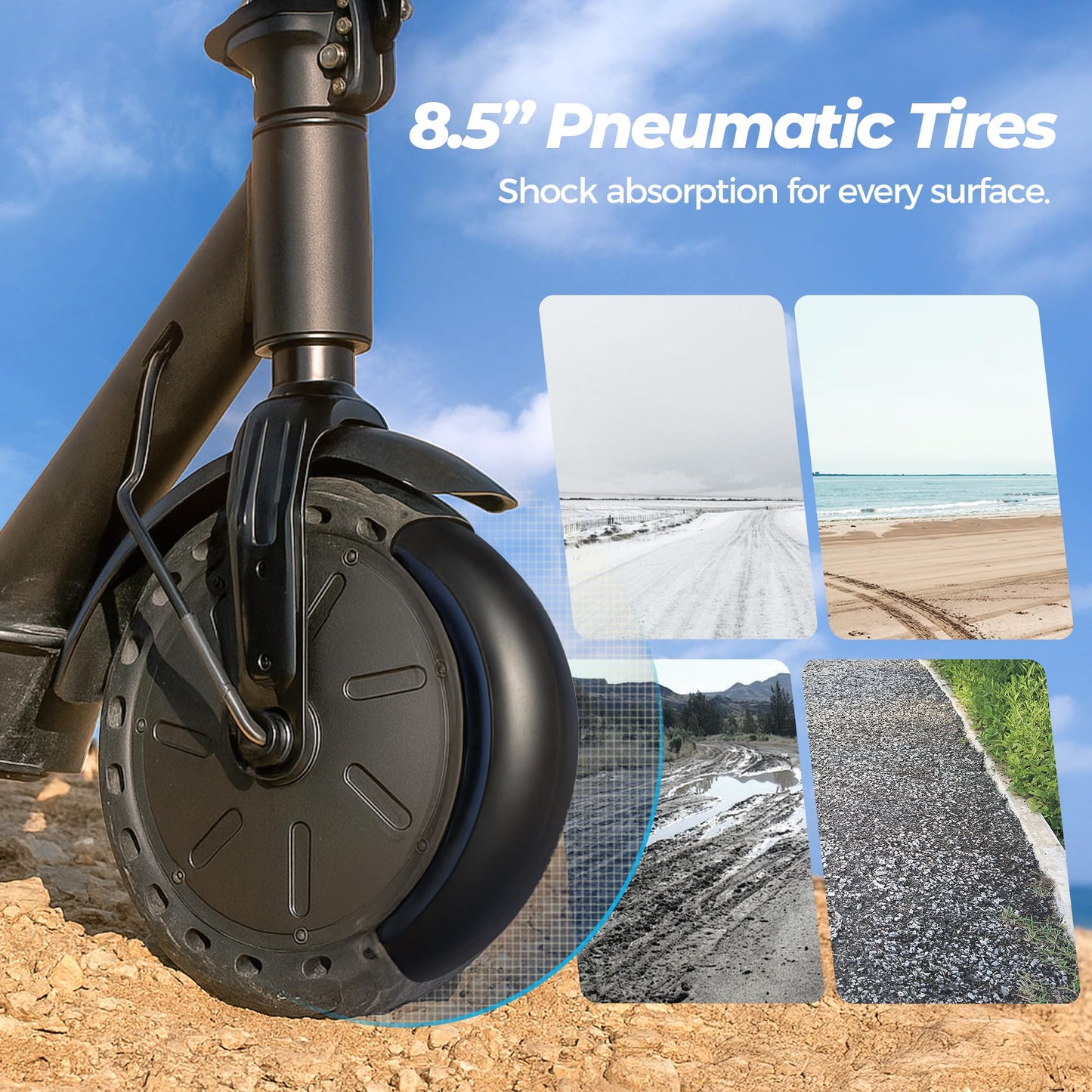 WAWSCOTE Electric Scooters - Electric Scooter for Adults, 500W Peak Motor, 18 Max MPH, 21 Miles Range, APP Control, Lightweight Foldable E-Scooter