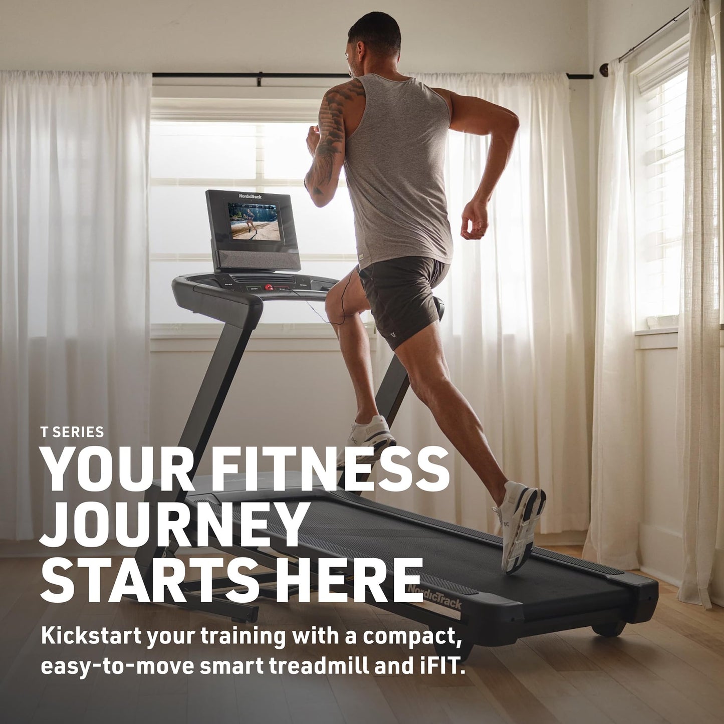 NordicTrack T Series 10 Treadmill with 10" Tilting Touchscreen and Compact Design